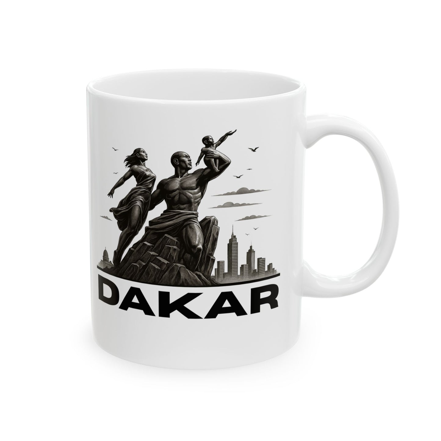 African Monument Statue Ceramic Mug - Perfect Gift for NYC Lovers, Travel Souvenir, Coffee Cup, Unique Kitchen Decor, 11oz & 15oz Options