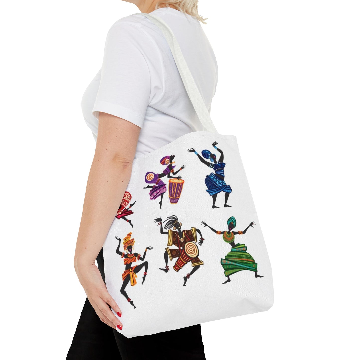 Afro Dance Vibes Tote Bag – Colorful African Dancers Print