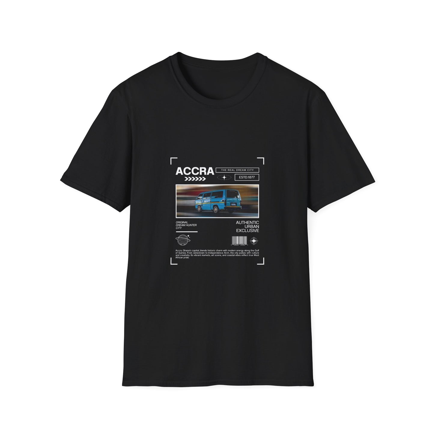 Cool Graphic T-Shirt with ACCRA Design, Vintage Style Tee, Unisex Casual Wear, Perfect Gift for Travelers, Birthday Gift, Unique Souvenir