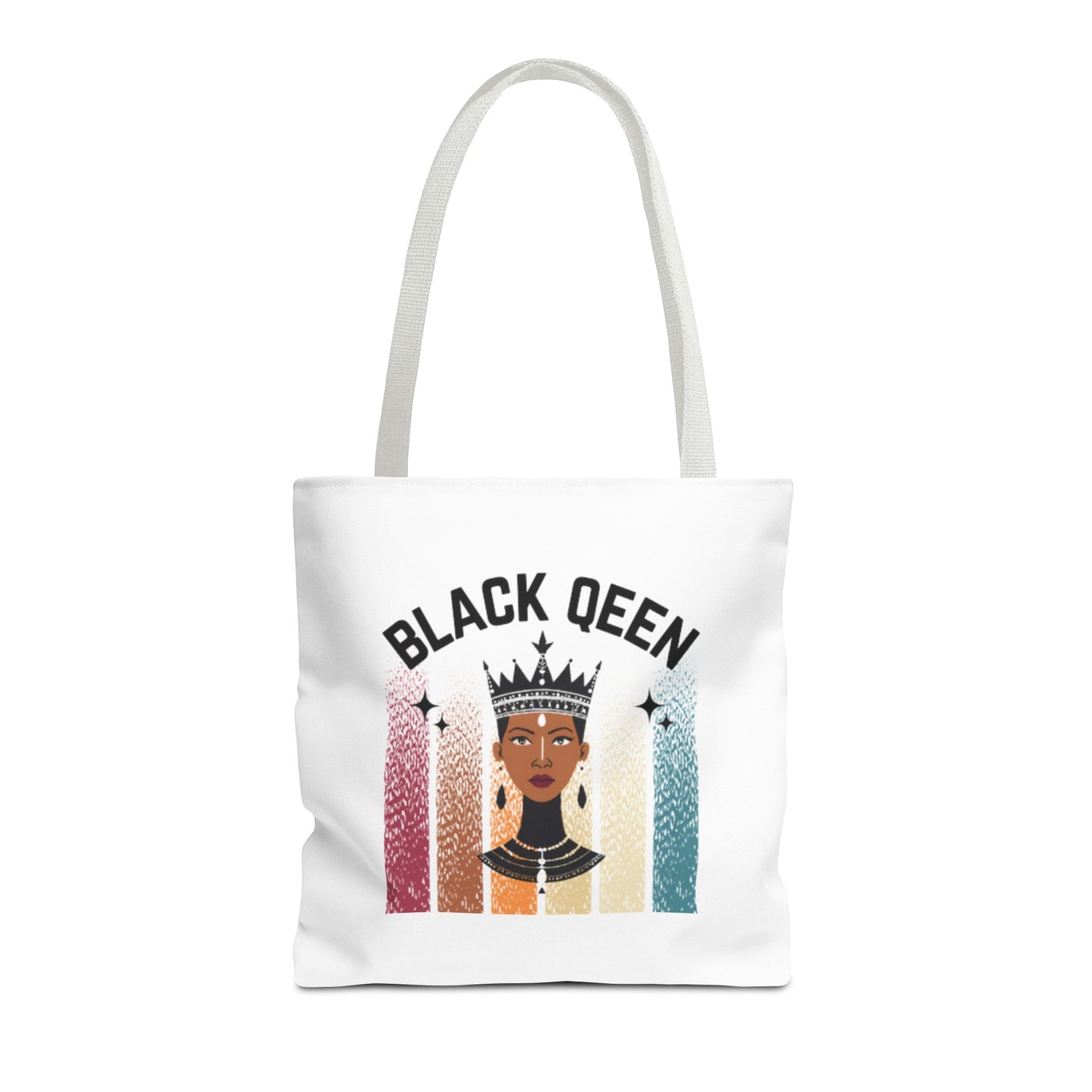 Black Queen Power Tote – Afrocentric Art Print, Durable Everyday Bag