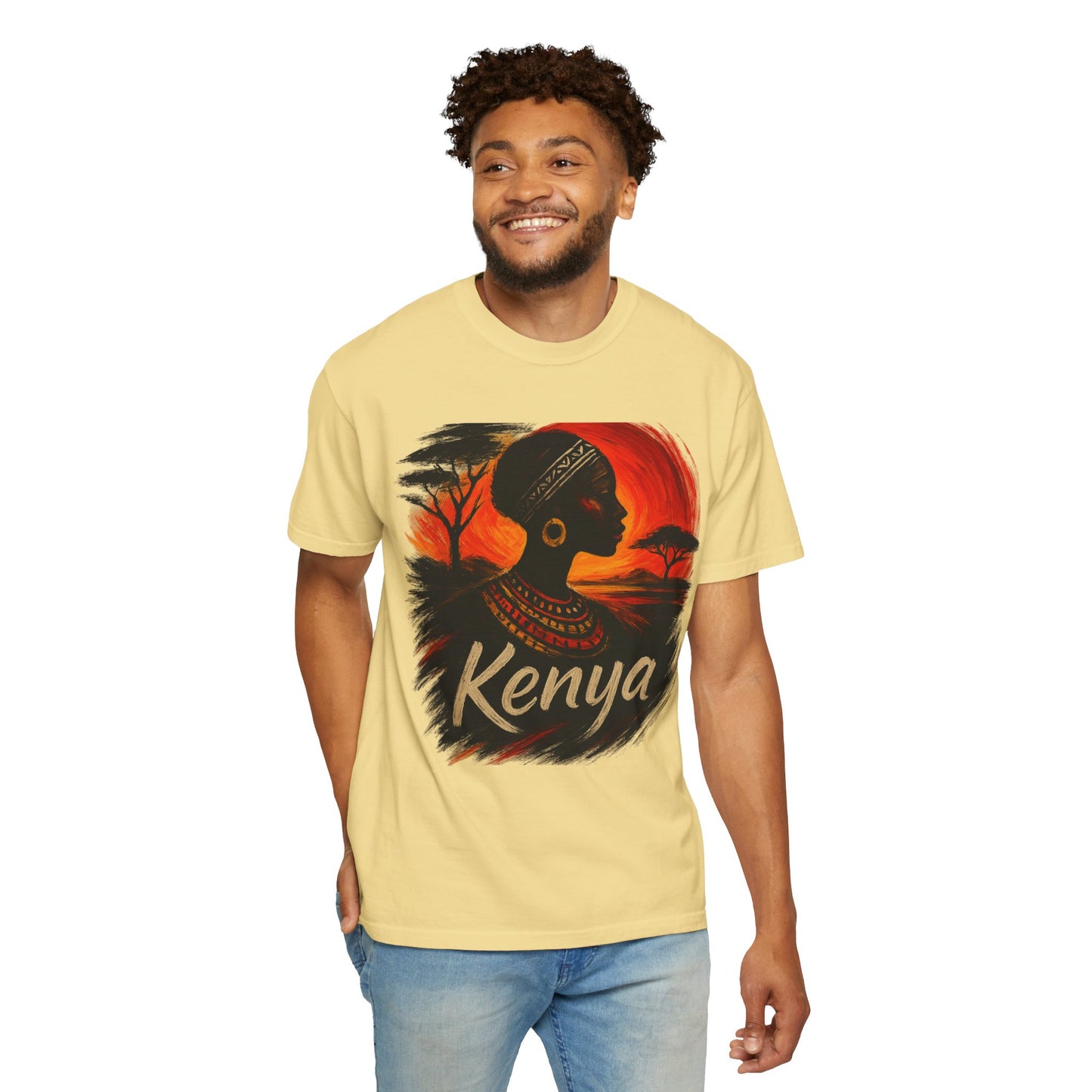 Kenya Heritage Art T-Shirt – Unisex Garment-Dyed Comfort Tee