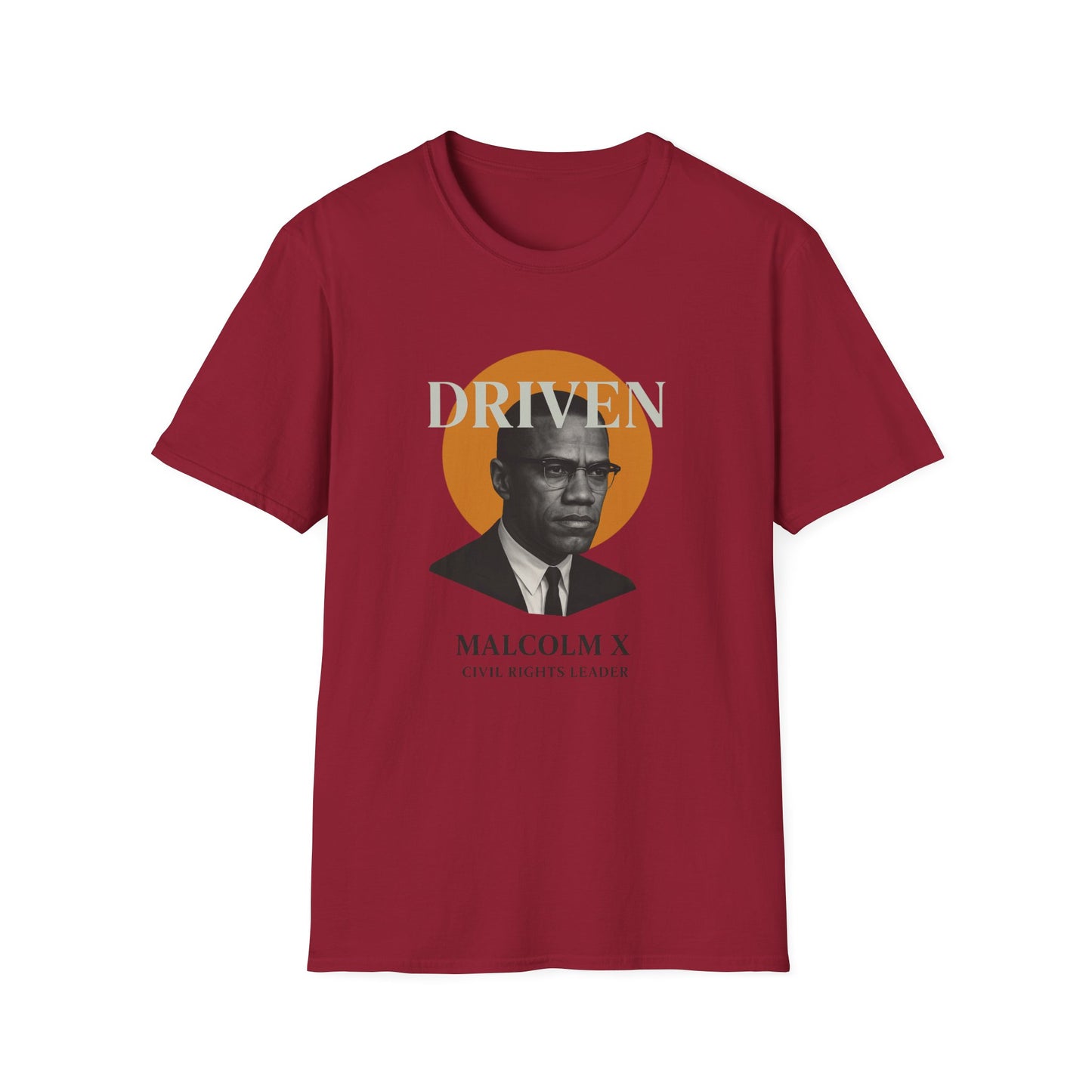 Driven Malcolm X Unisex Softstyle T-Shirt - Celebrate Civil Rights Leadership