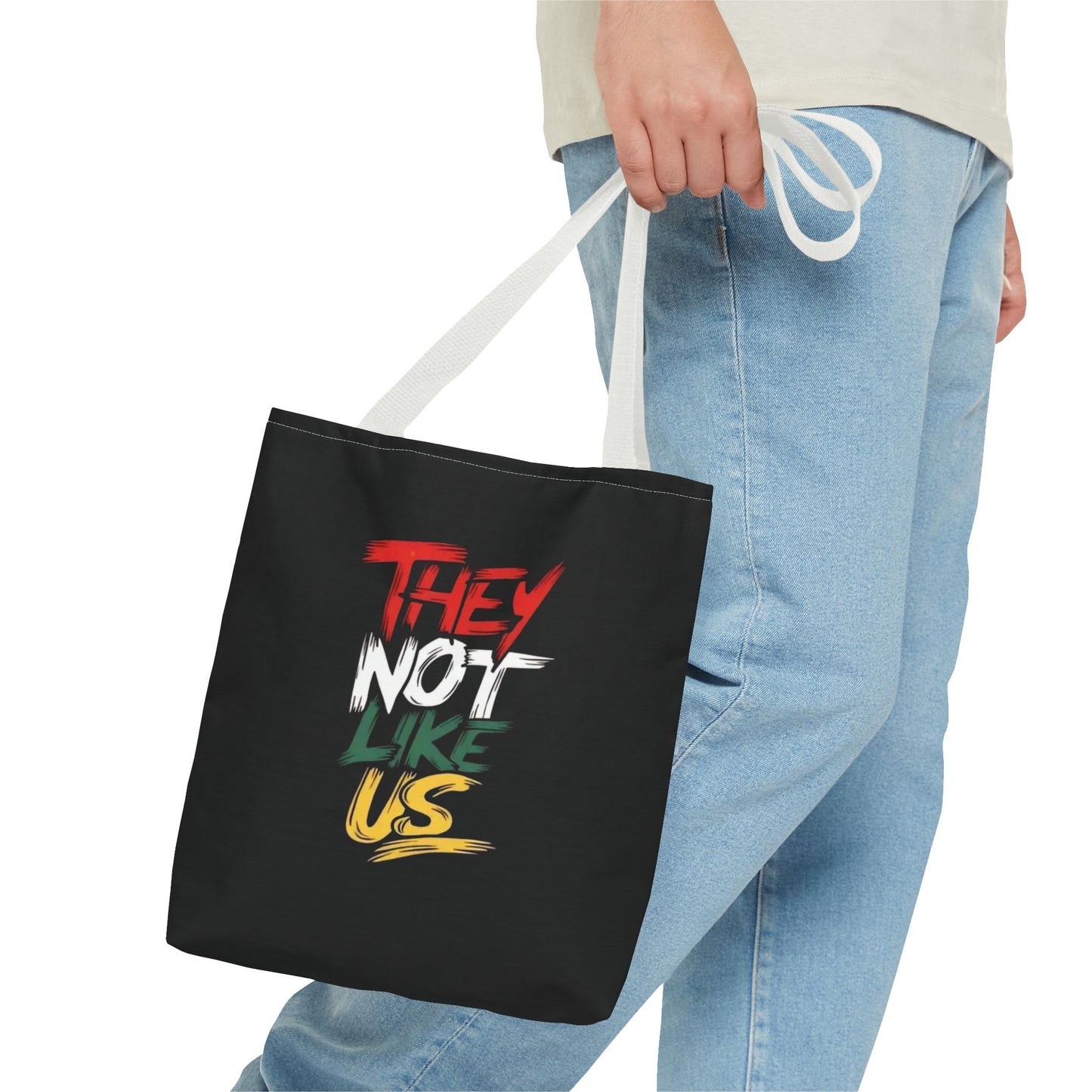Vibrant Statement Tote Bag with 'They Not Like Us' Design, Eco-Friendly Shopping, Beach, Everyday Use, Gift for Friends