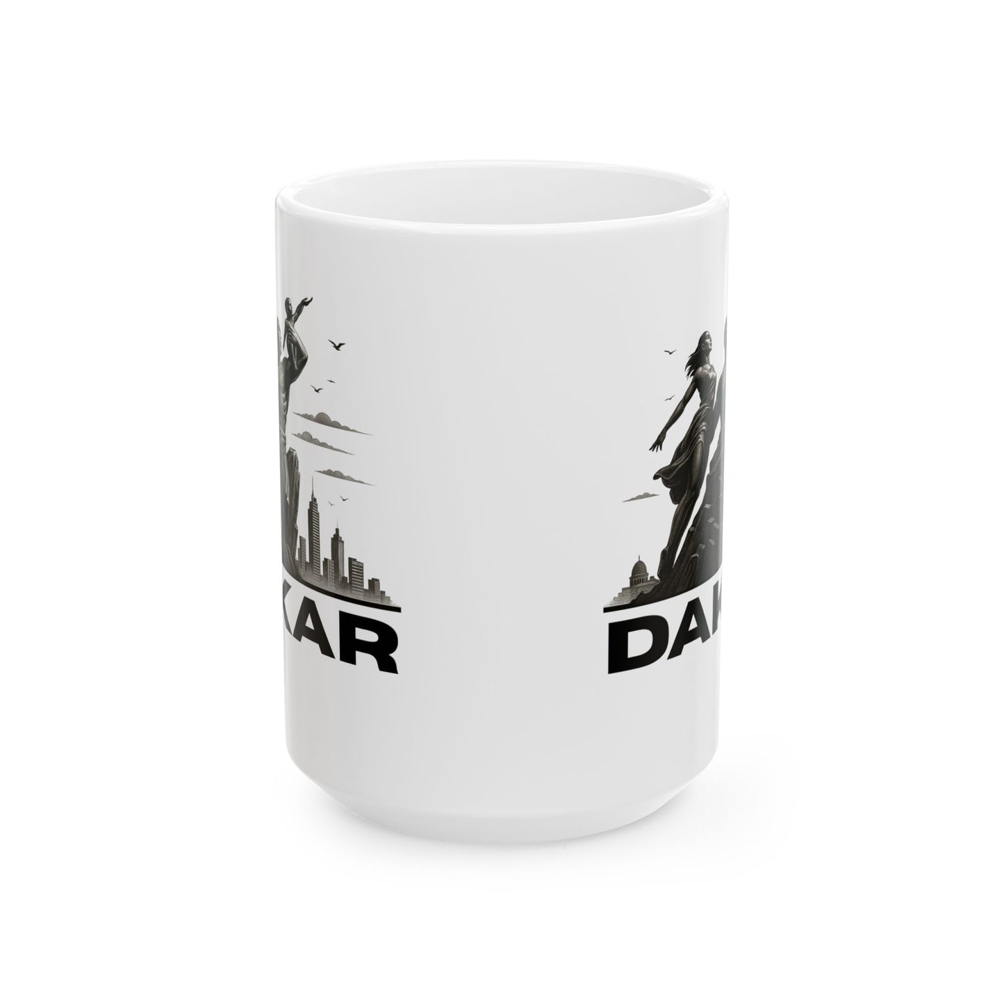 African Monument Statue Ceramic Mug - Perfect Gift for NYC Lovers, Travel Souvenir, Coffee Cup, Unique Kitchen Decor, 11oz & 15oz Options