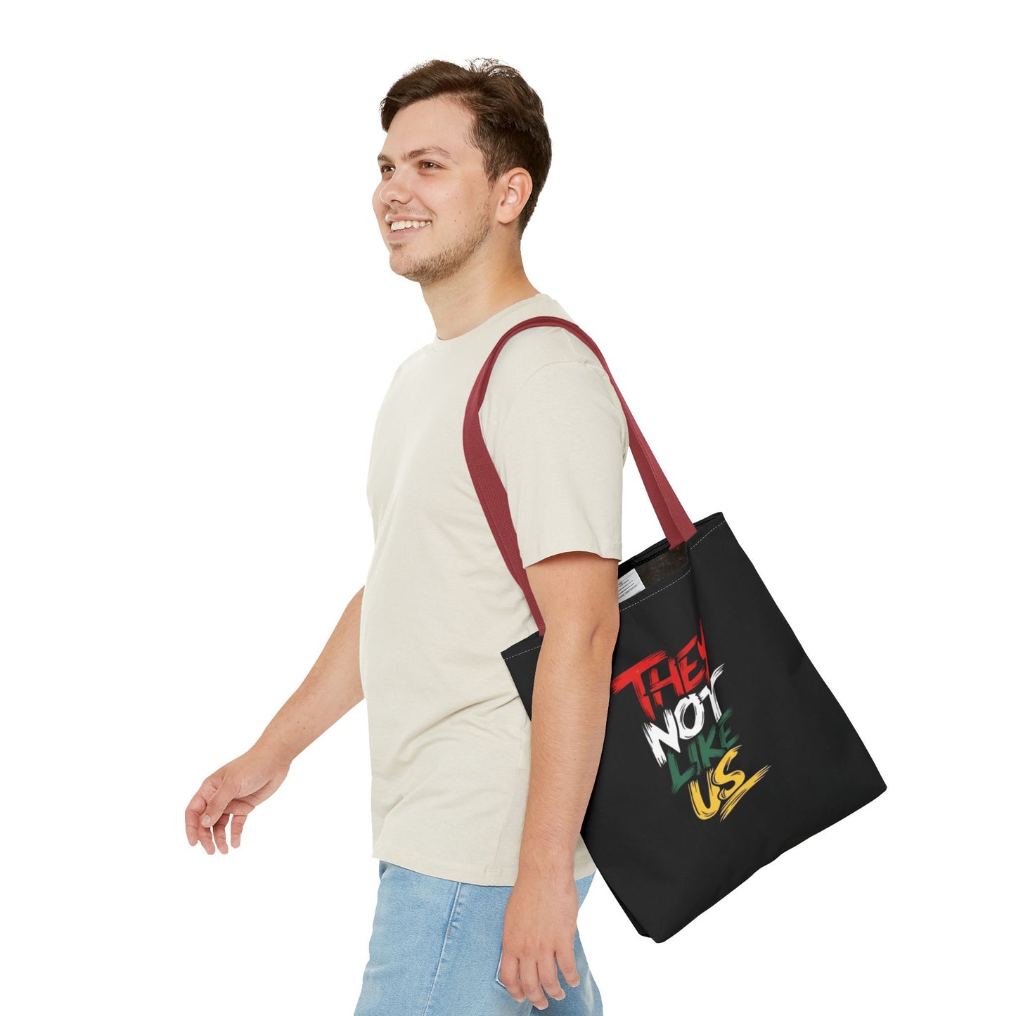 Vibrant Statement Tote Bag with 'They Not Like Us' Design, Eco-Friendly Shopping, Beach, Everyday Use, Gift for Friends