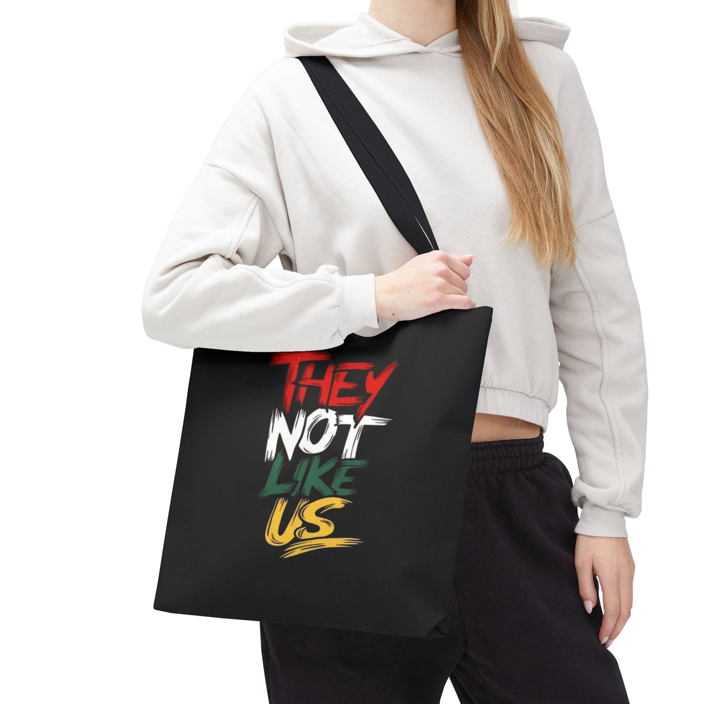 Vibrant Statement Tote Bag with 'They Not Like Us' Design, Eco-Friendly Shopping, Beach, Everyday Use, Gift for Friends