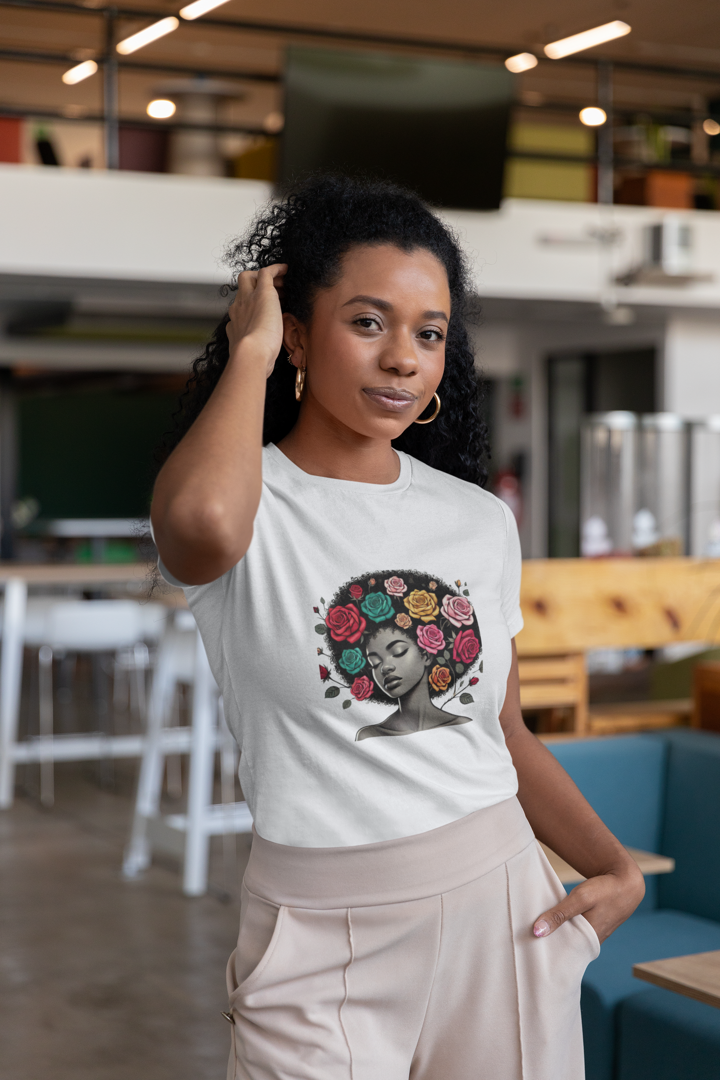 Black and Proud Afro Girl Tee