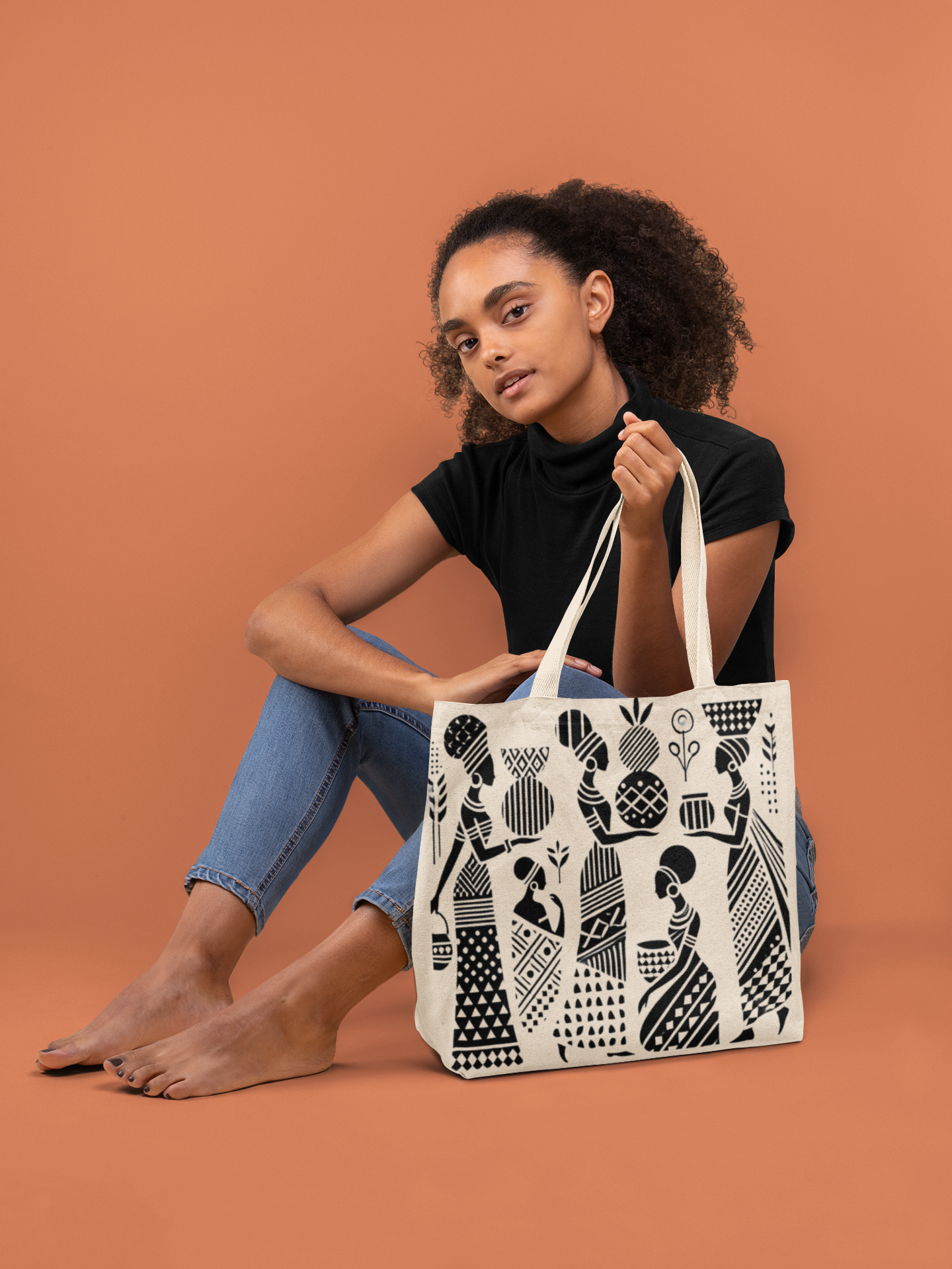 Elegant Tribal Women Art Tote Bag