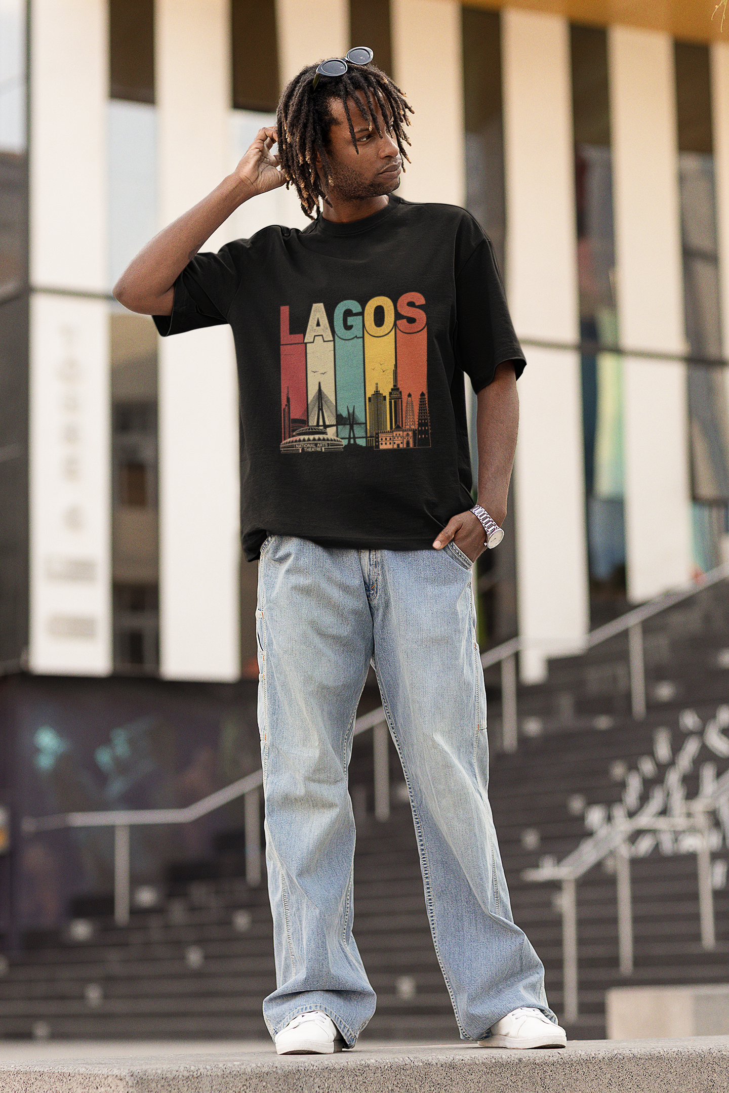 Lagos Cityscape T-Shirt, Unisex Tee, Vintage Travel Shirt, Lagos Gift, Casual Summer Wear, Graphic Tee for Vacation