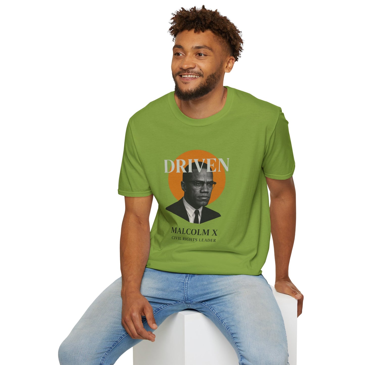 Driven Malcolm X Unisex Softstyle T-Shirt - Celebrate Civil Rights Leadership