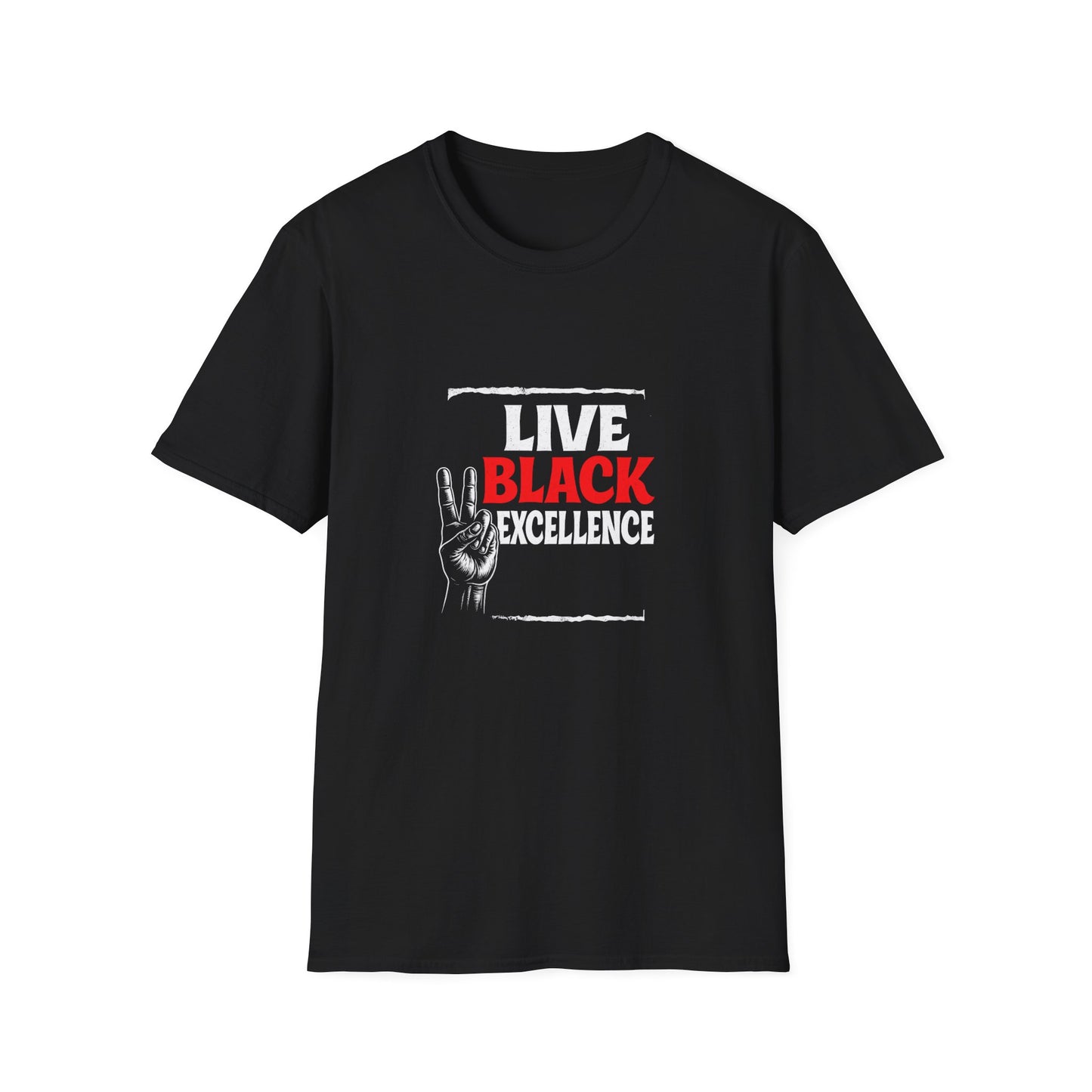 Unisex Softstyle T-Shirt - Live Black Excellence Tee, Casual Wear, Empowerment Shirt, Gift for Activists, Black History Month Apparel