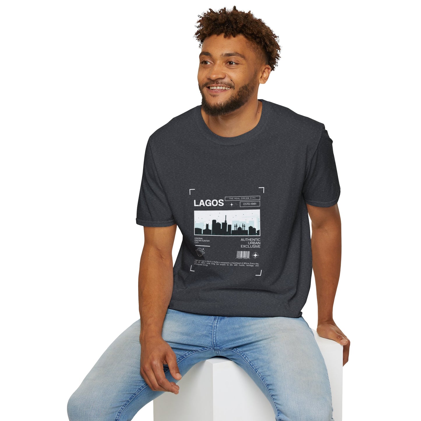 Lagos Retro City T-Shirt - Unisex Softstyle Tee for Urban Explorers, Perfect for Travel, Summer, Gifts, and Casual Wear