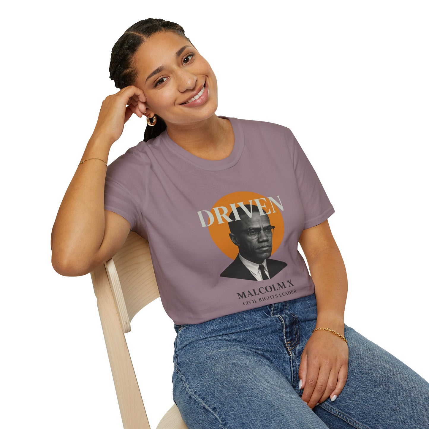 Driven Malcolm X Unisex Softstyle T-Shirt - Celebrate Civil Rights Leadership