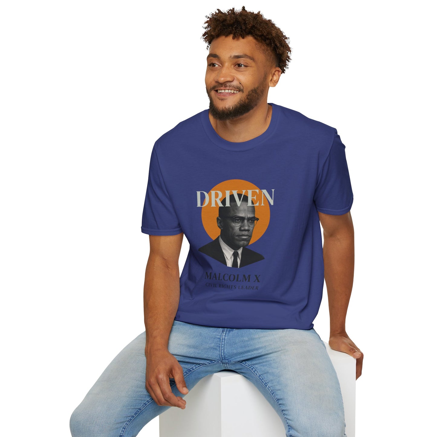 Driven Malcolm X Unisex Softstyle T-Shirt - Celebrate Civil Rights Leadership