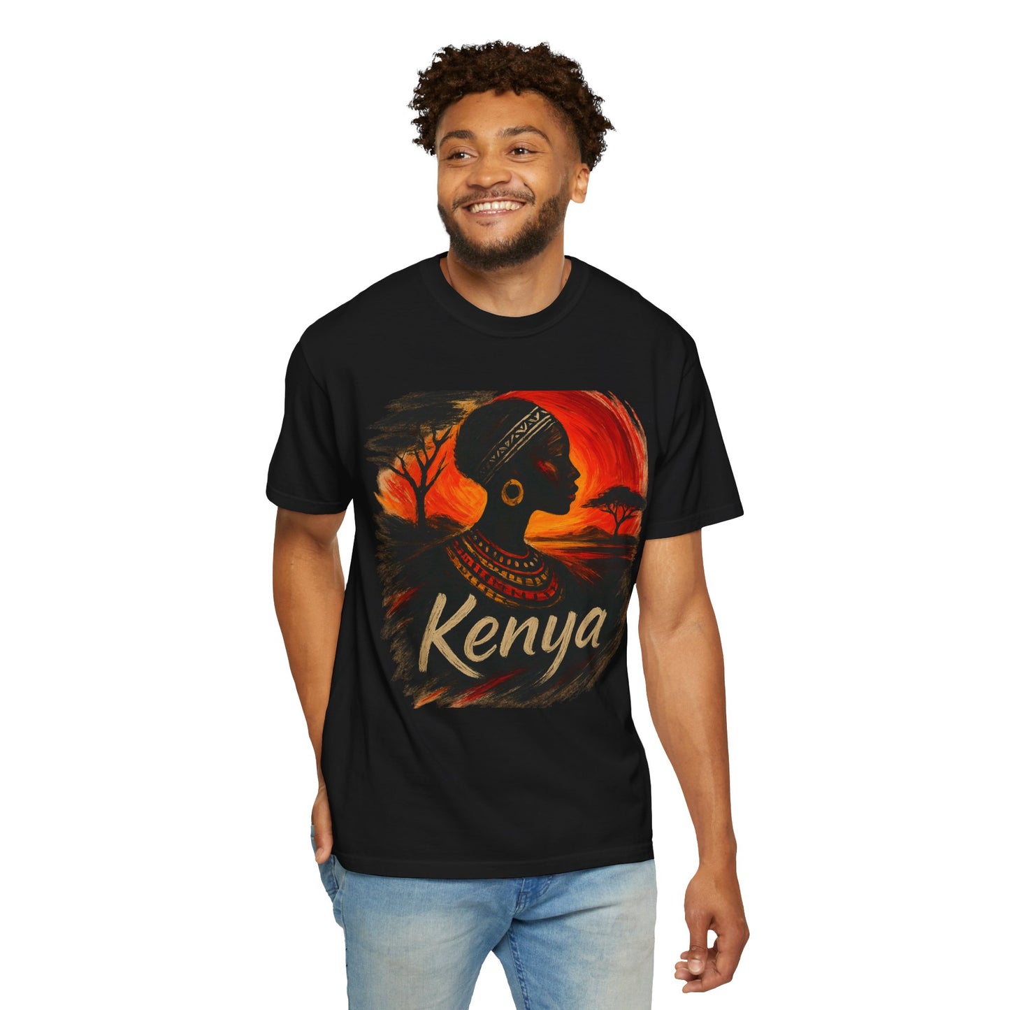 Kenya Heritage Art T-Shirt – Unisex Garment-Dyed Comfort Tee
