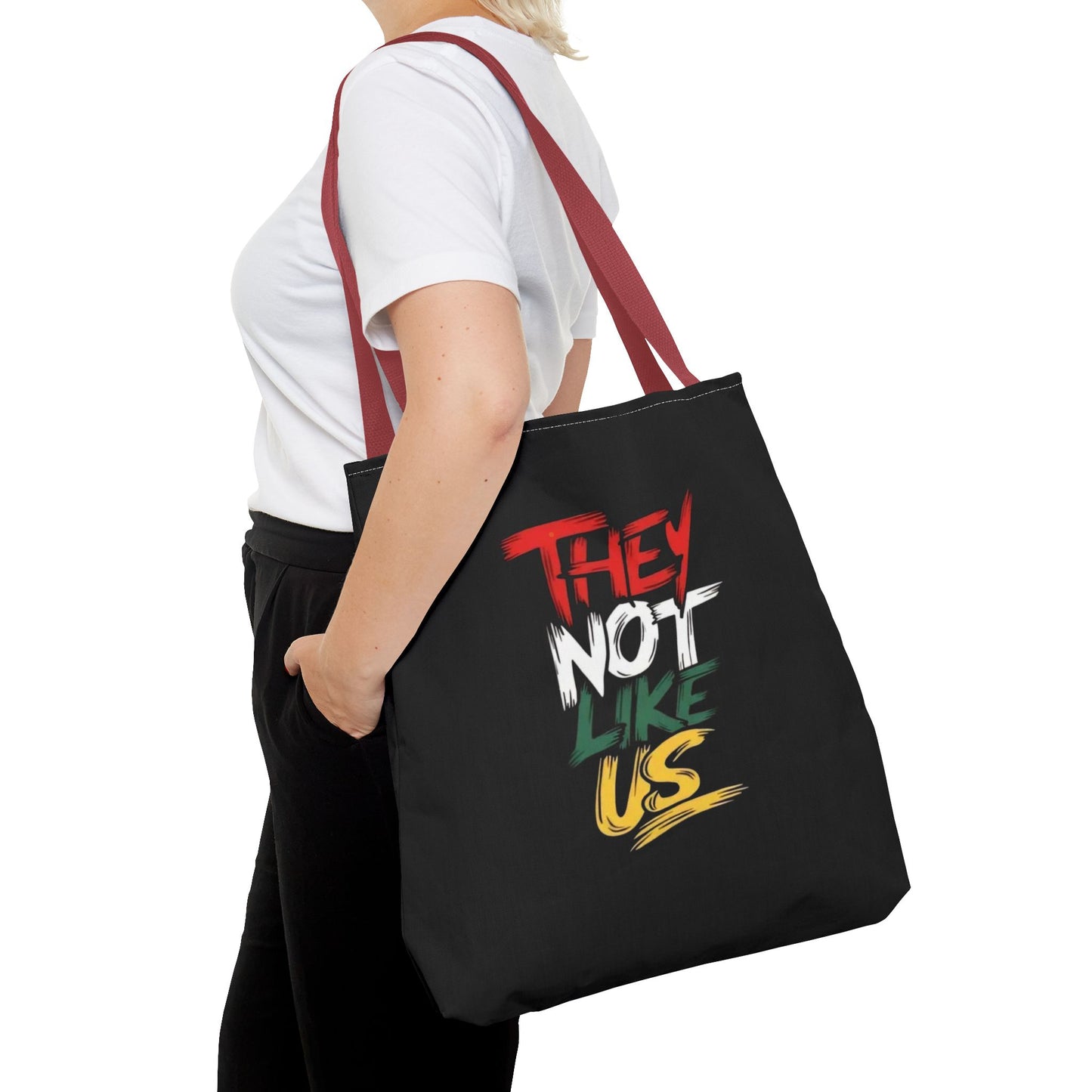 Vibrant Statement Tote Bag with 'They Not Like Us' Design, Eco-Friendly Shopping, Beach, Everyday Use, Gift for Friends