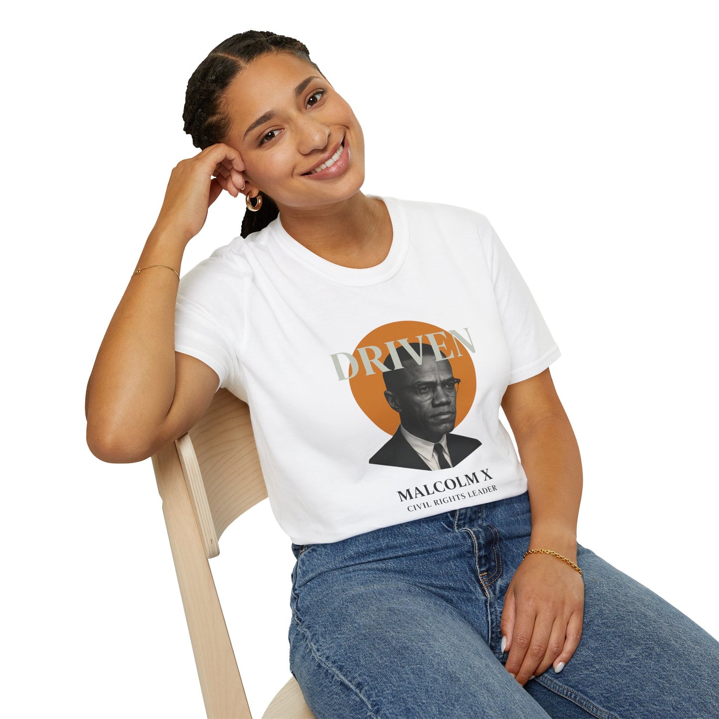 Driven Malcolm X Unisex Softstyle T-Shirt - Celebrate Civil Rights Leadership