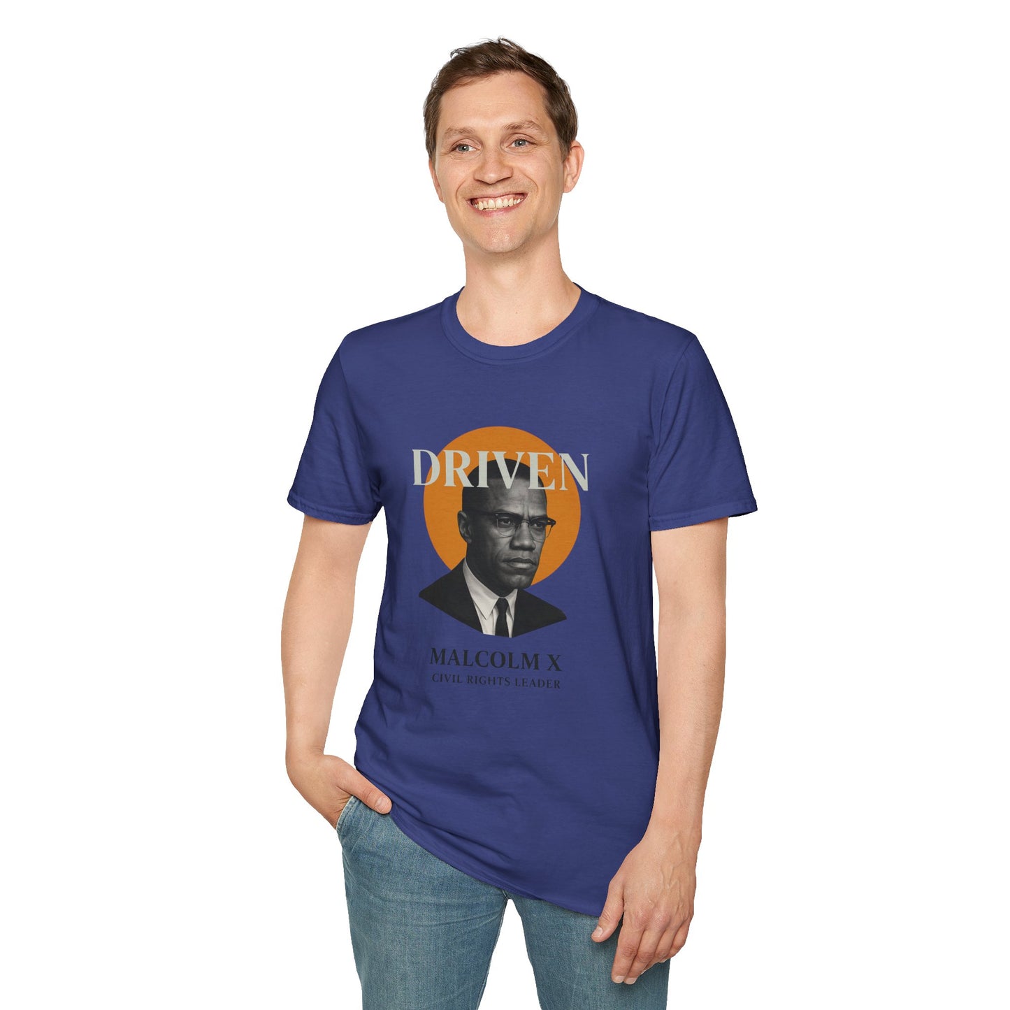 Driven Malcolm X Unisex Softstyle T-Shirt - Celebrate Civil Rights Leadership