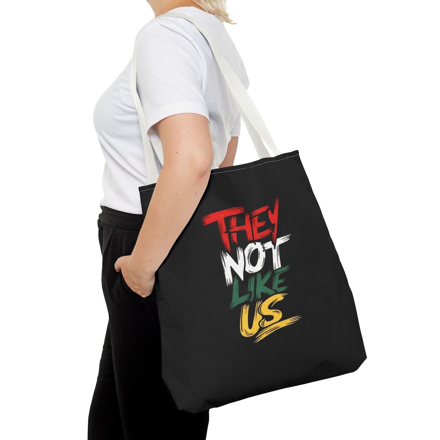 Vibrant Statement Tote Bag with 'They Not Like Us' Design, Eco-Friendly Shopping, Beach, Everyday Use, Gift for Friends