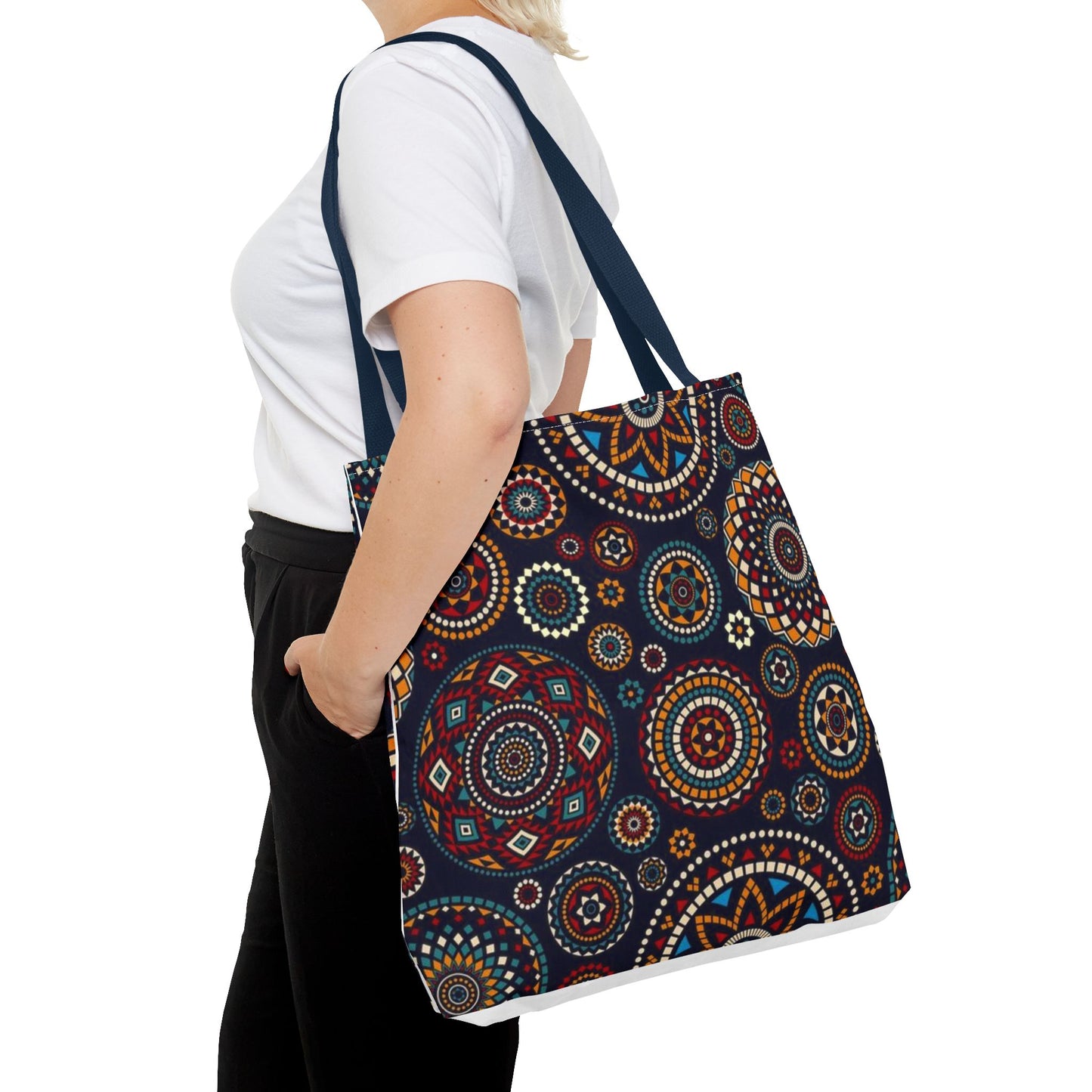 African Print Tote Bag – Echo Circles Pattern | Cultural Heritage Design