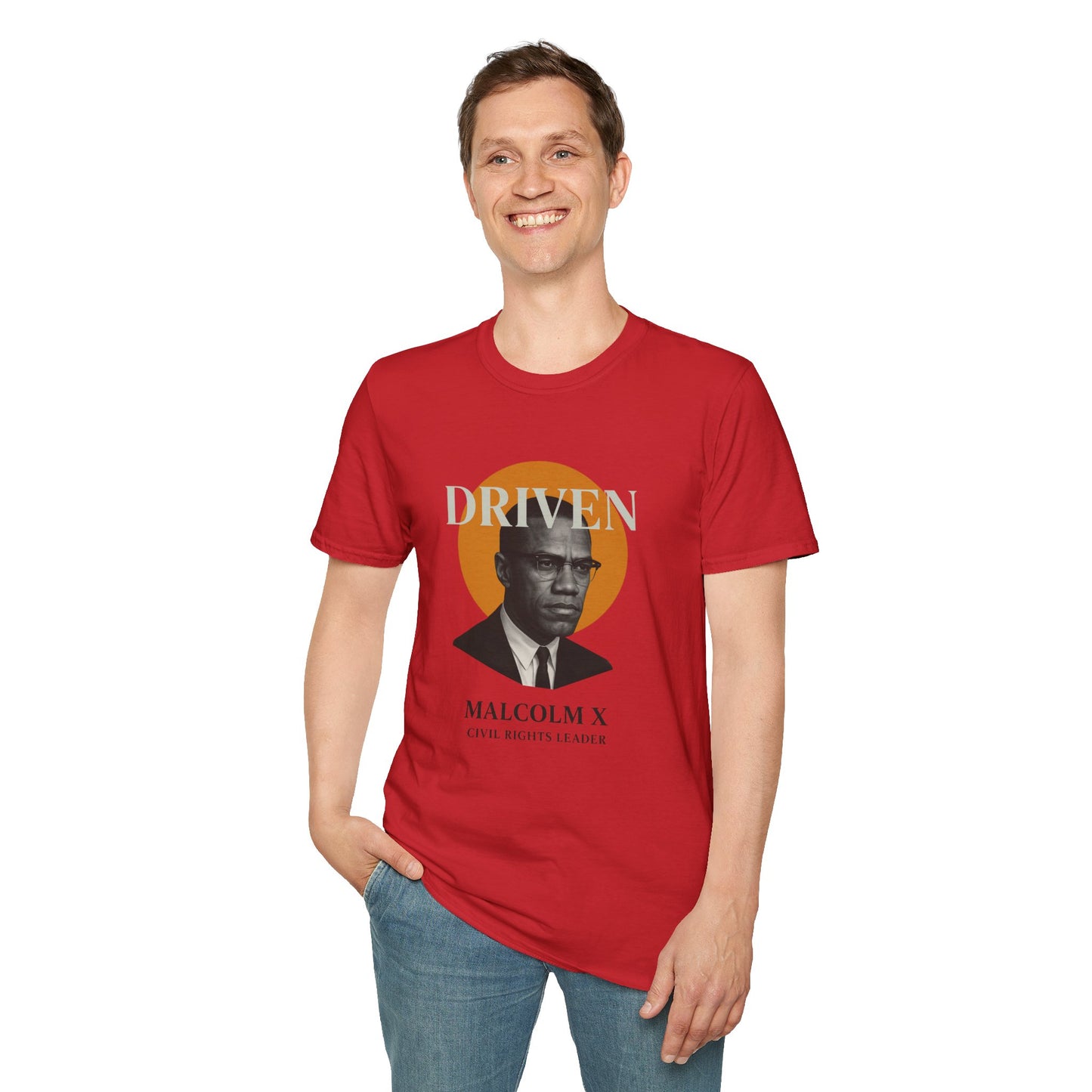 Driven Malcolm X Unisex Softstyle T-Shirt - Celebrate Civil Rights Leadership