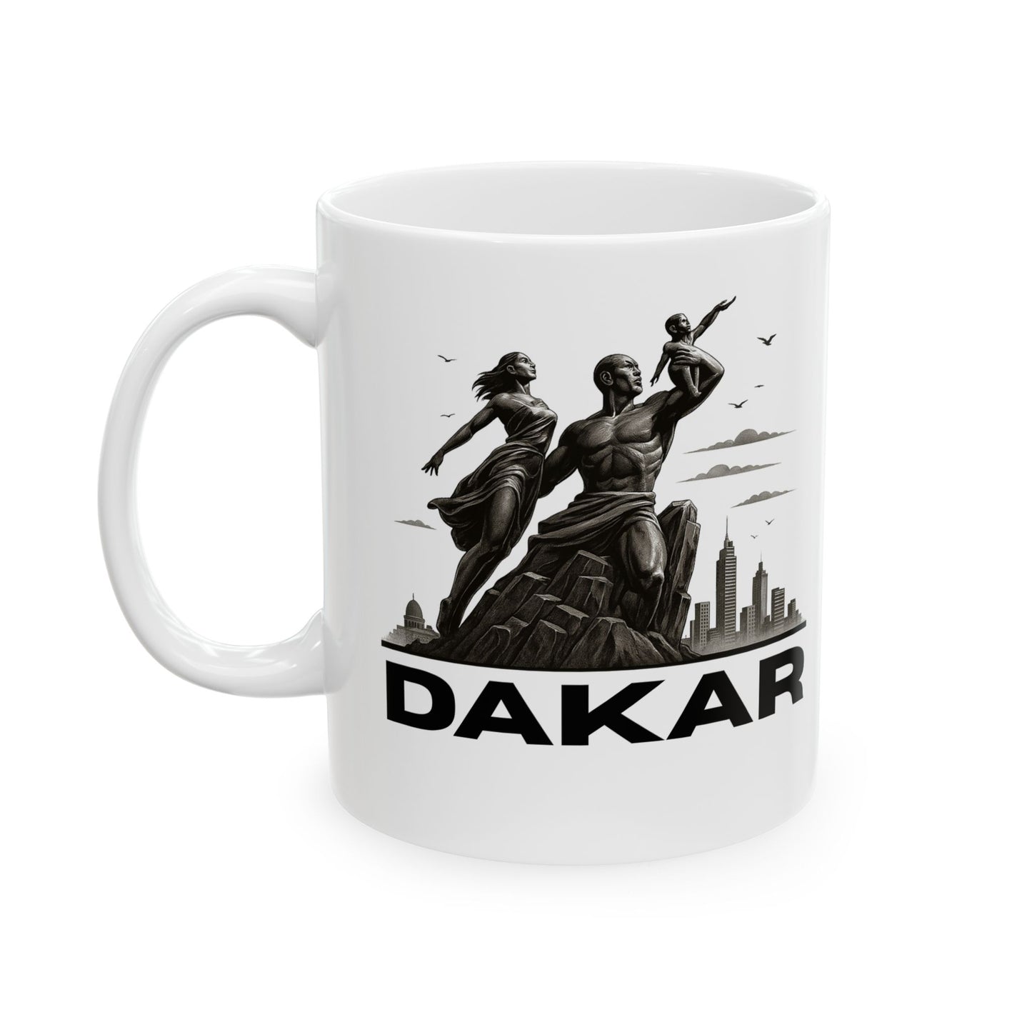 African Monument Statue Ceramic Mug - Perfect Gift for NYC Lovers, Travel Souvenir, Coffee Cup, Unique Kitchen Decor, 11oz & 15oz Options
