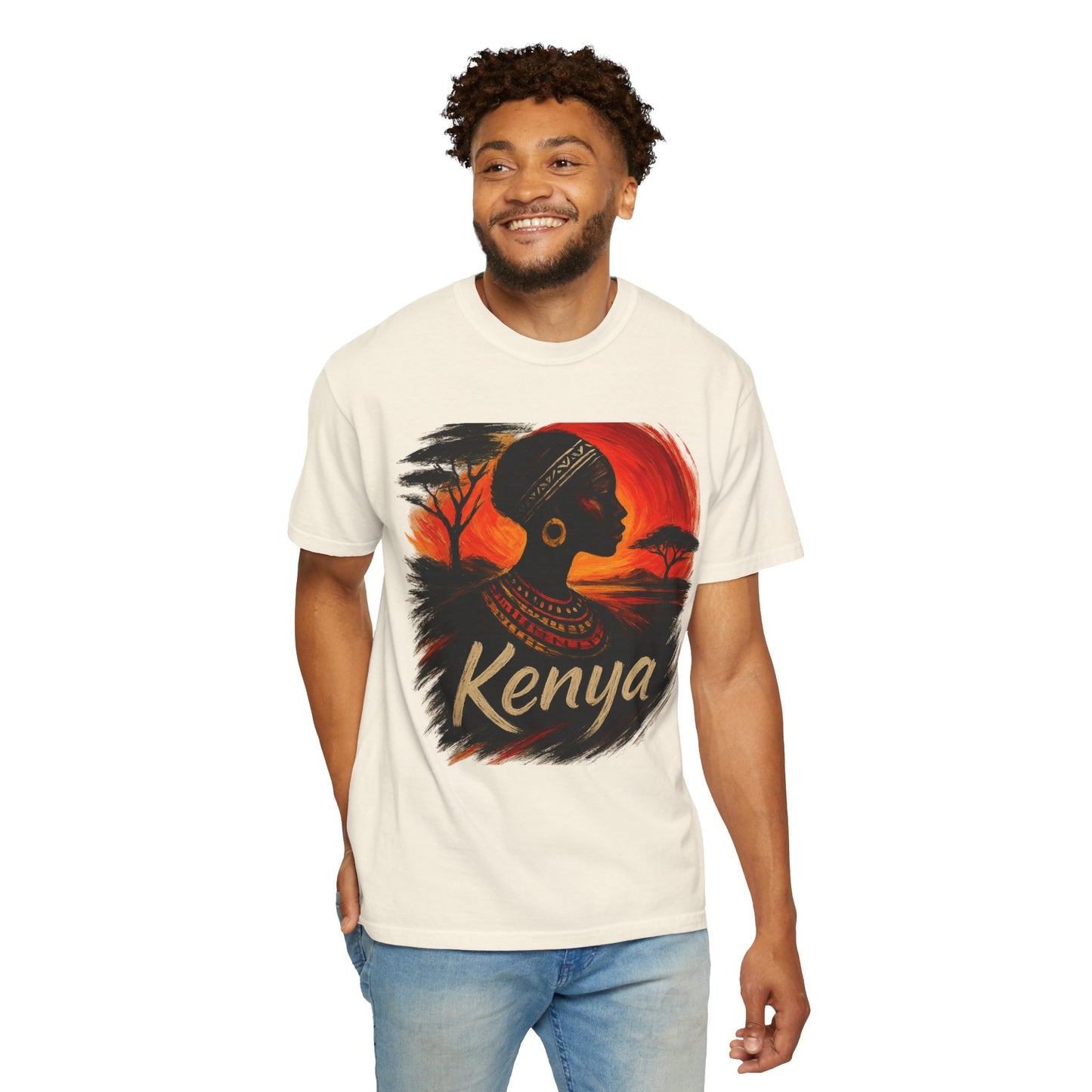 Kenya Heritage Art T-Shirt – Unisex Garment-Dyed Comfort Tee
