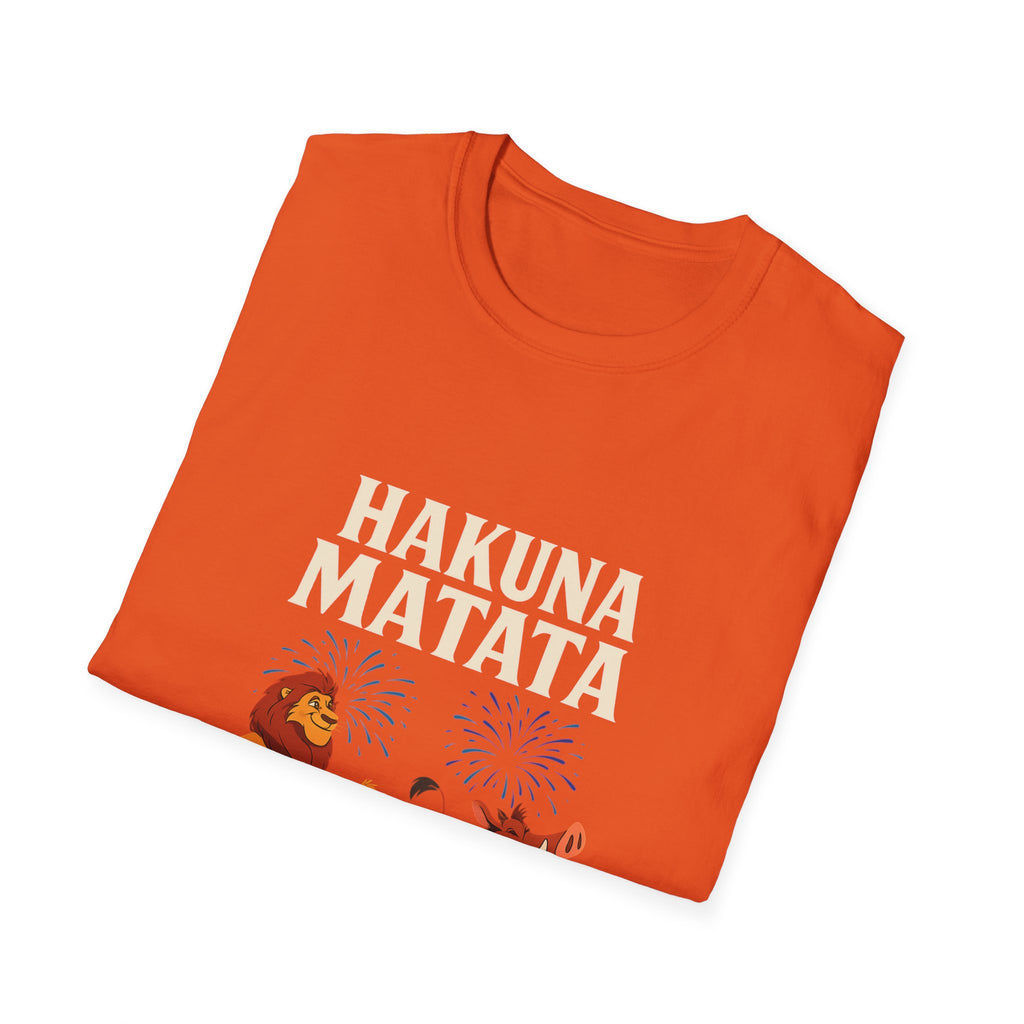 Hakuna Matata Tee, Unisex Softstyle T-Shirt, Fun Graphic Shirt, Gift for Friends, Casual Wear, Summer Tee, Disney Inspired
