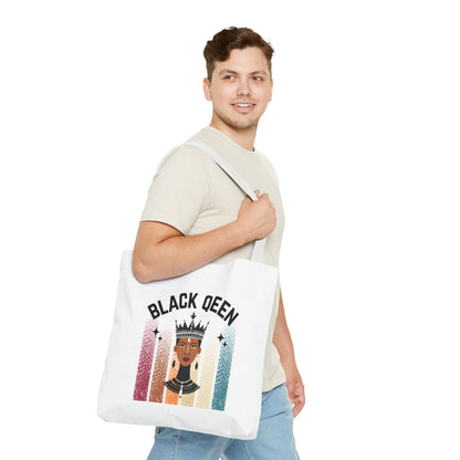 Black Queen Power Tote – Afrocentric Art Print, Durable Everyday Bag