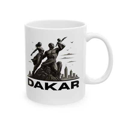 African Monument Statue Ceramic Mug - Perfect Gift for NYC Lovers, Travel Souvenir, Coffee Cup, Unique Kitchen Decor, 11oz & 15oz Options