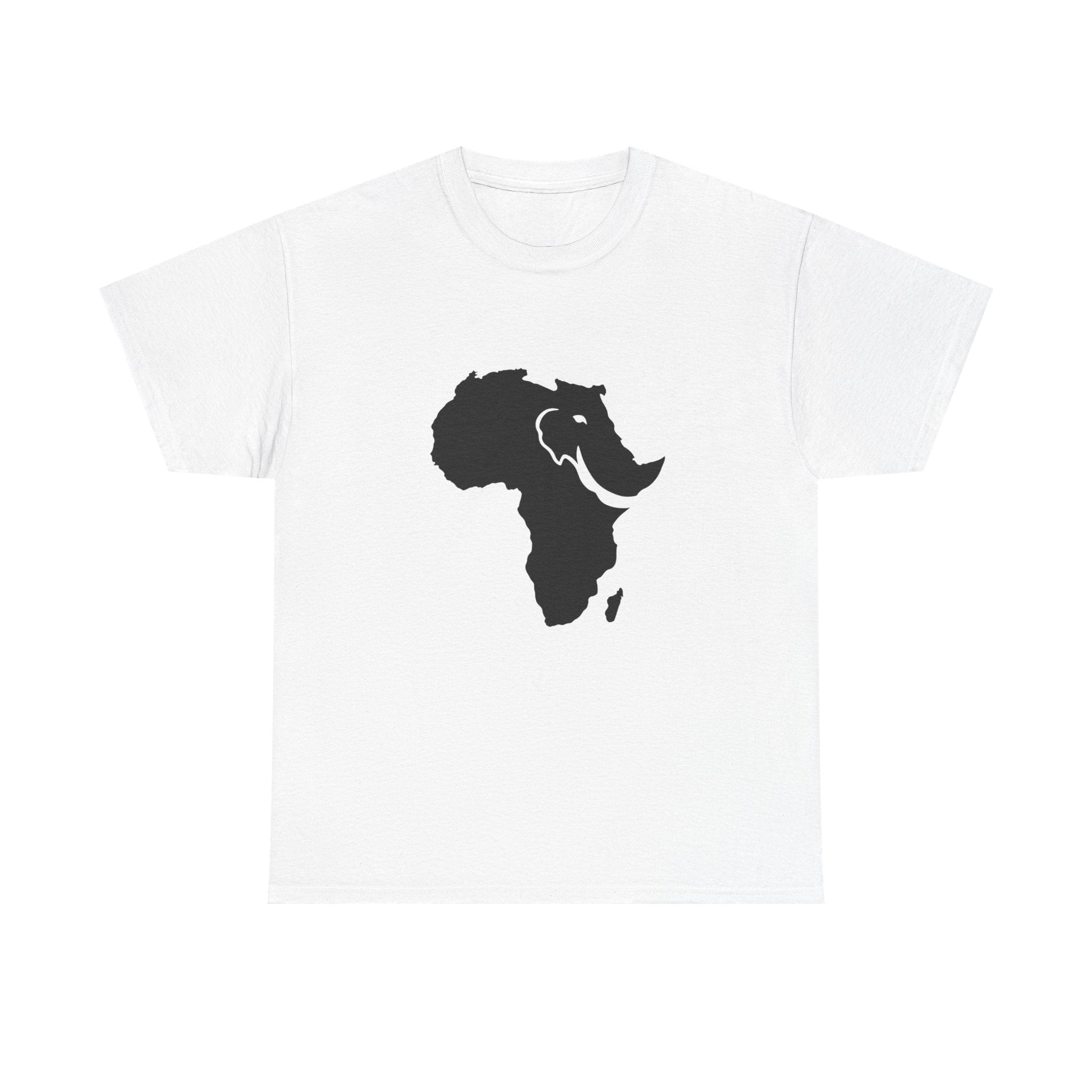 African Elephant Silhouette Unisex Heavy Cotton Tee, Graphic Tee, Nature Lover Shirt, Animal Conservation Gift, Eco-Friendly Fashion