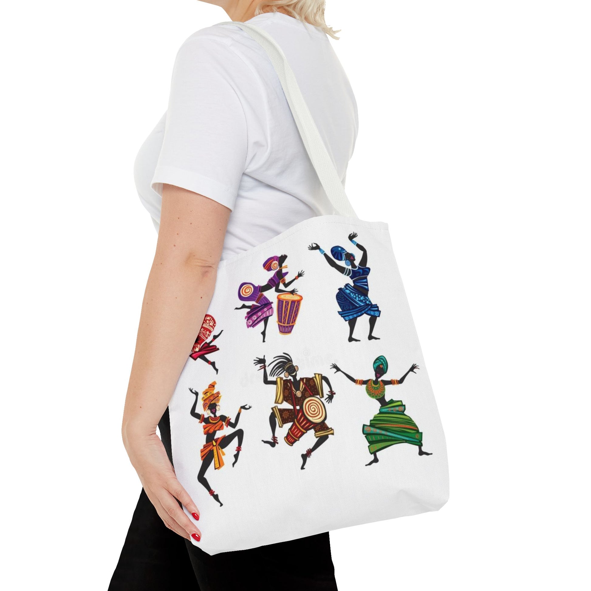Afro Dance Vibes Tote Bag – Colorful African Dancers Print