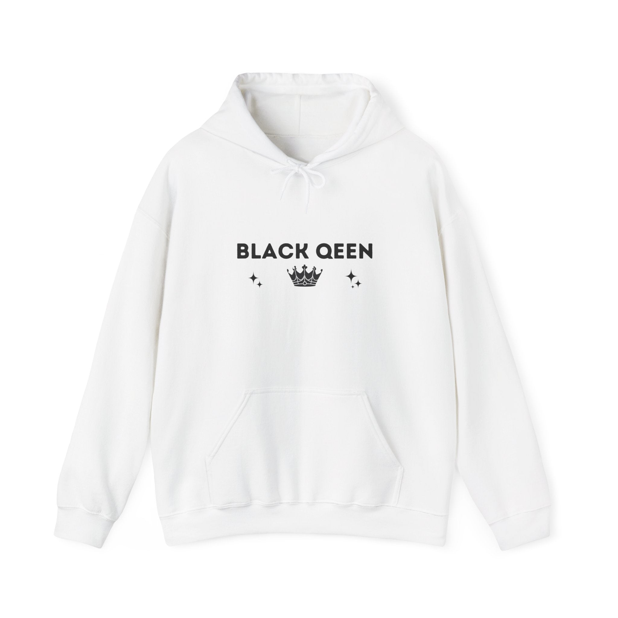Black Queen Hooded Sweatshirt - Cozy Unisex Heavy Blend for Empowerment