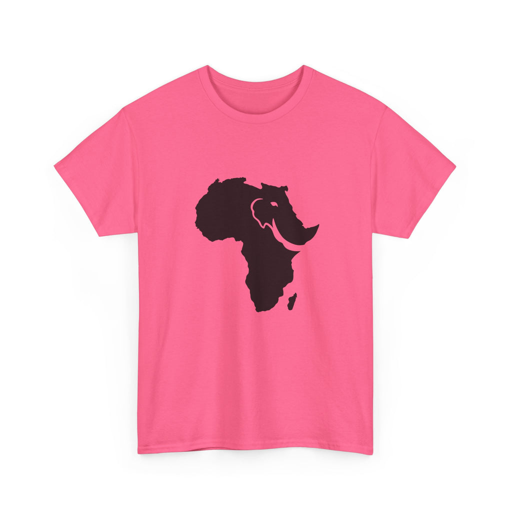African Elephant Silhouette Unisex Heavy Cotton Tee, Graphic Tee, Nature Lover Shirt, Animal Conservation Gift, Eco-Friendly Fashion