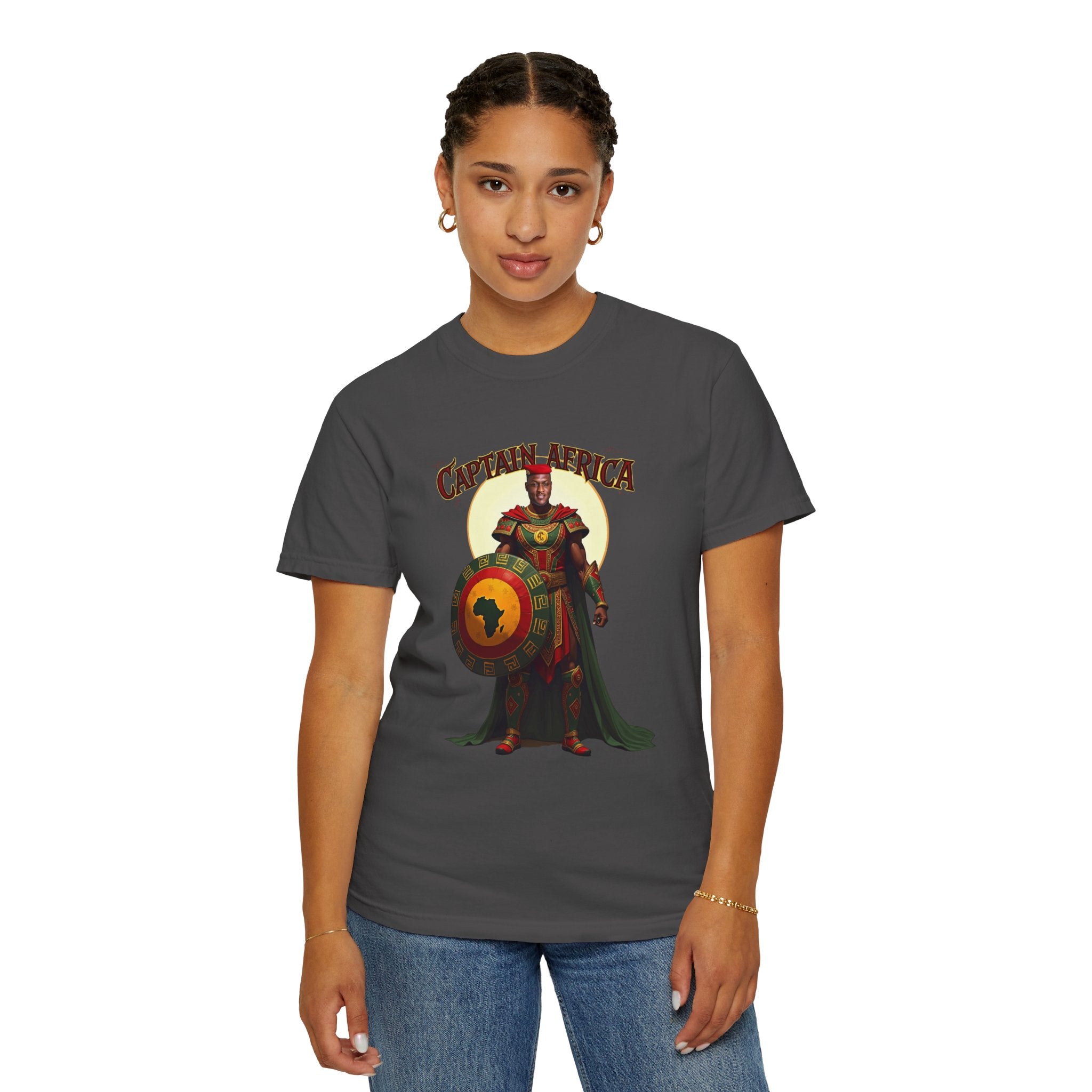 Captain Africa Graphic T-Shirt, Unisex Fashion Tee, Fun Casual Wear, Perfect for Marvel Fans, Unique Gift Idea