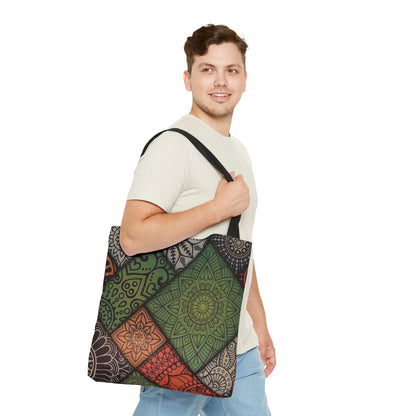 Ethnic Mosaic Art Tote Bag – Colorful, Durable, and Stylish