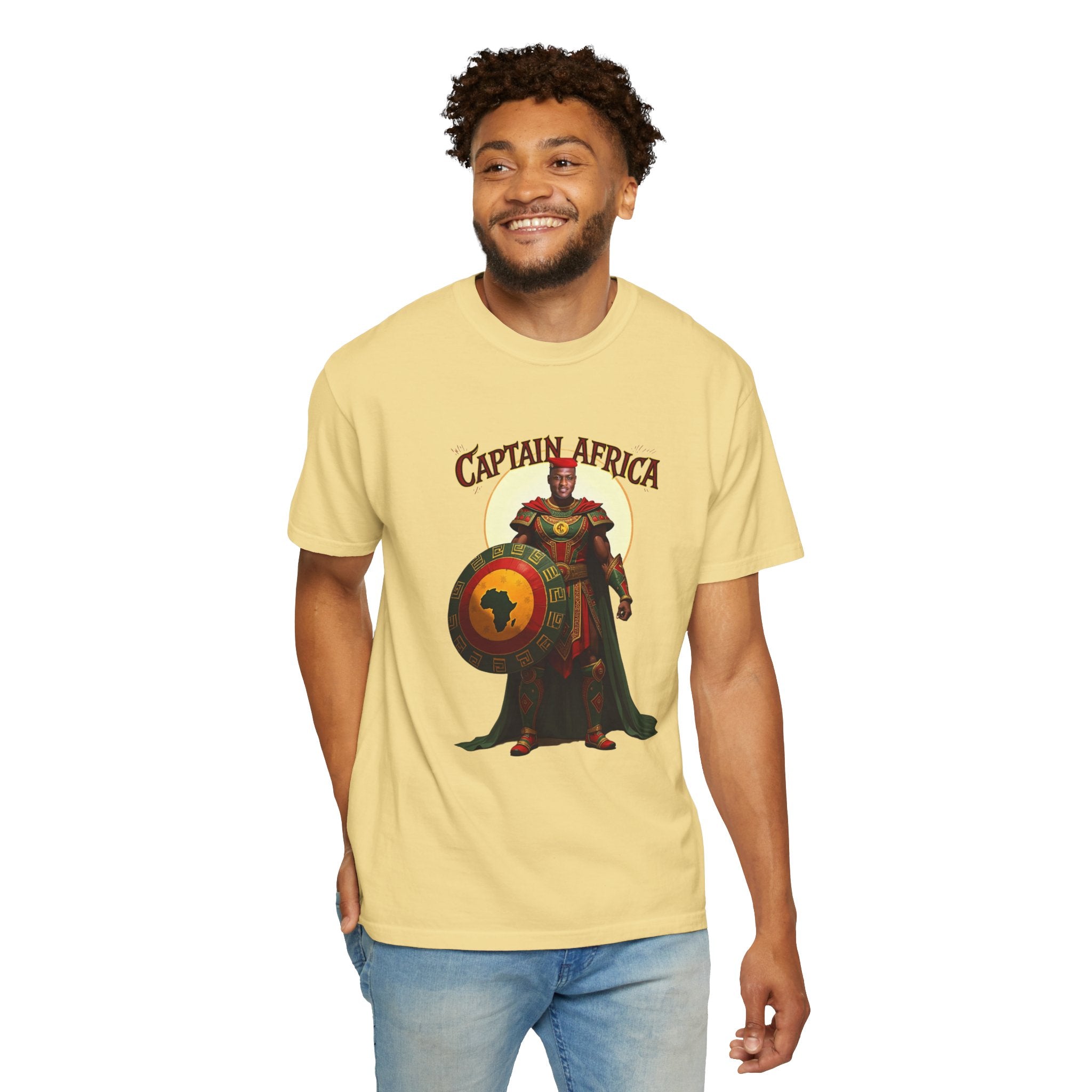 Captain Africa Graphic T-Shirt, Unisex Fashion Tee, Fun Casual Wear, Perfect for Marvel Fans, Unique Gift Idea