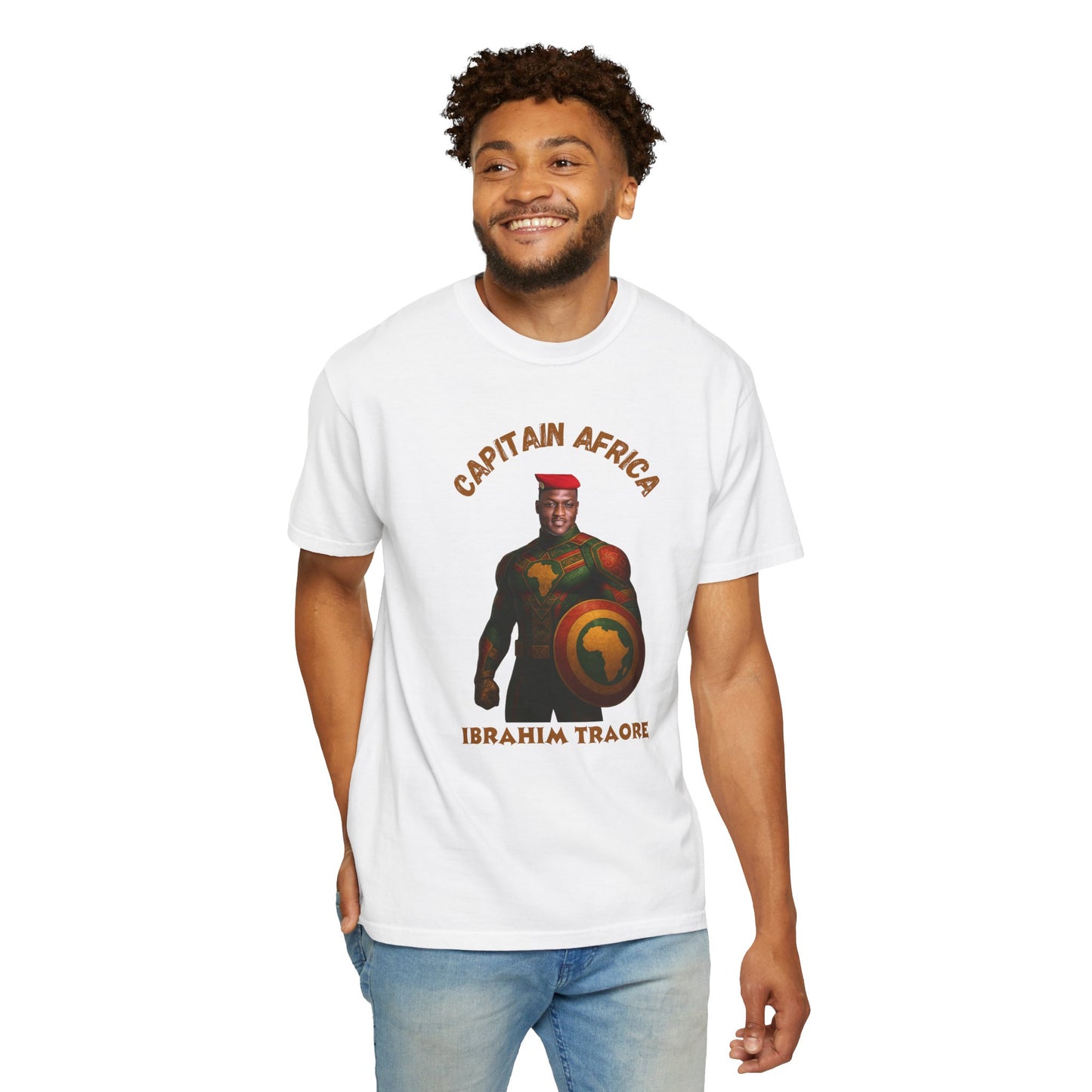 Captain Africa Unisex Garment-Dyed T-Shirt - Celebrate Heritage and Strength