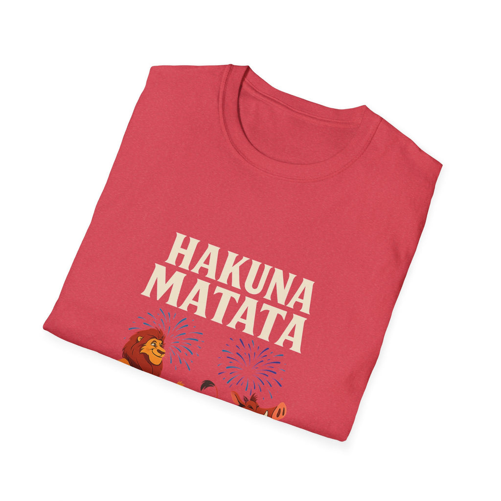 Hakuna Matata Tee, Unisex Softstyle T-Shirt, Fun Graphic Shirt, Gift for Friends, Casual Wear, Summer Tee, Disney Inspired