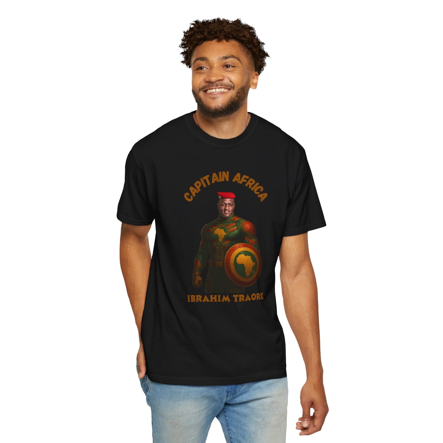 Captain Africa Unisex Garment-Dyed T-Shirt - Celebrate Heritage and Strength