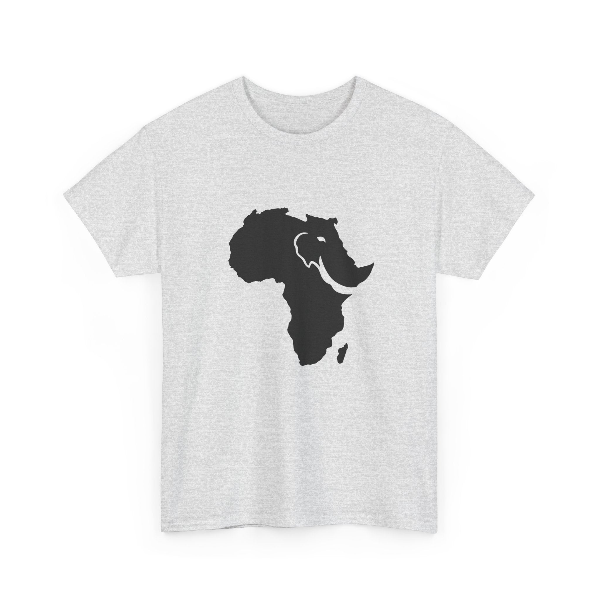 African Elephant Silhouette Unisex Heavy Cotton Tee, Graphic Tee, Nature Lover Shirt, Animal Conservation Gift, Eco-Friendly Fashion