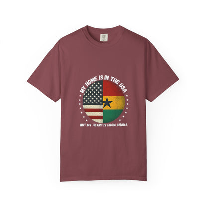 My Home Is In The USA But My Heart Is In Ghana tee