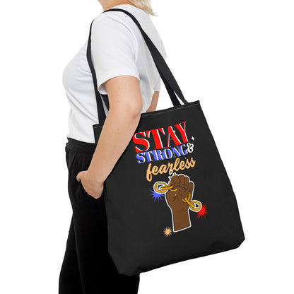 Stay Strong & Fearless Tote – Bold Afrocentric Print, Everyday Empowerment Bag