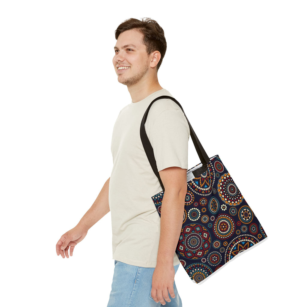 African Print Tote Bag – Echo Circles Pattern | Cultural Heritage Design