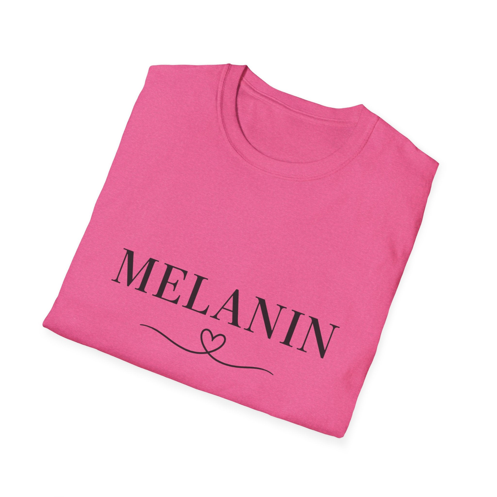 Melanin Heart Unisex Softstyle T-Shirt | Gift for Her, Casual Wear, Positive Vibes, Diversity Tee, Summer Fashion
