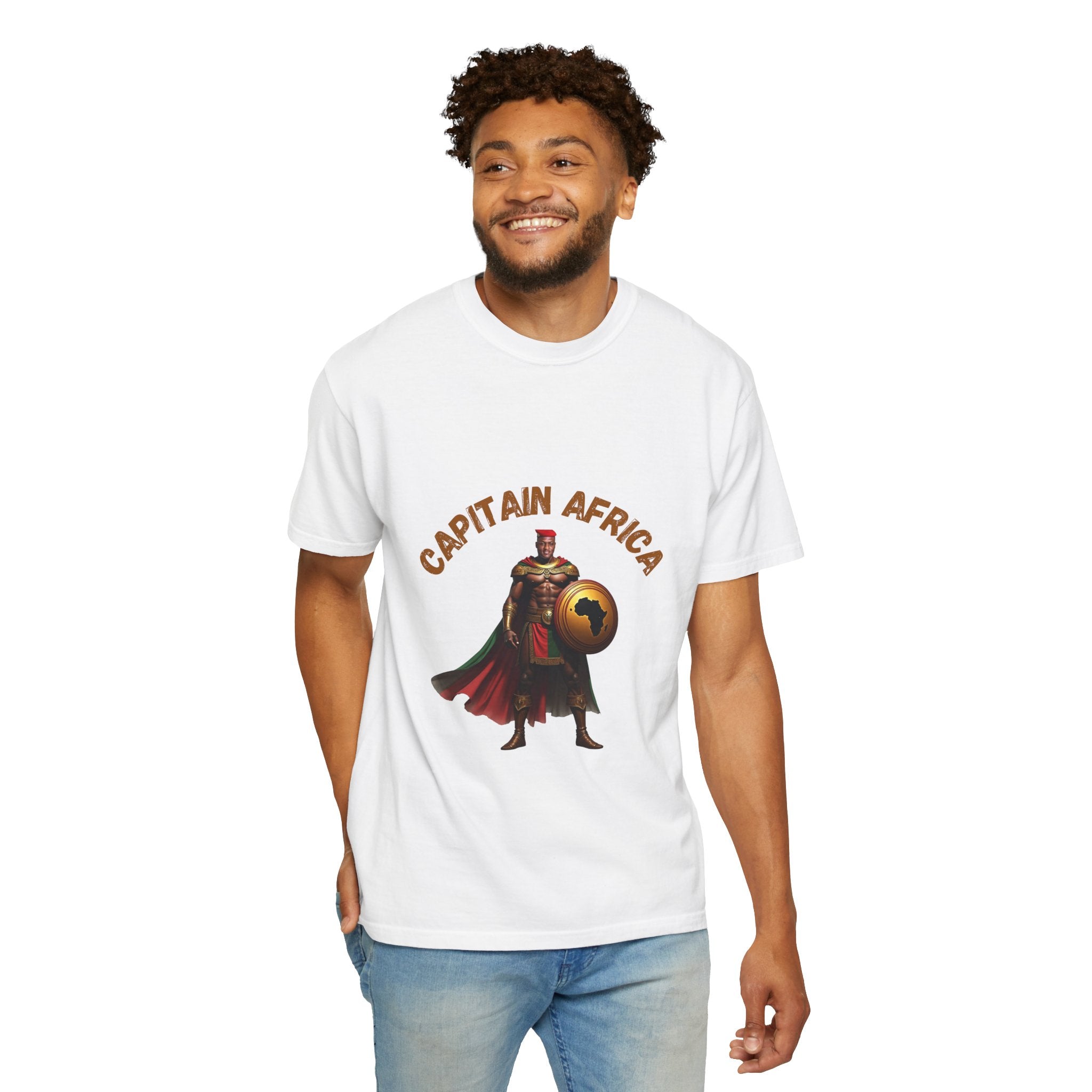 Captain Africa Unisex Garment-Dyed T-Shirt - Bold and Cultural Statement Tee