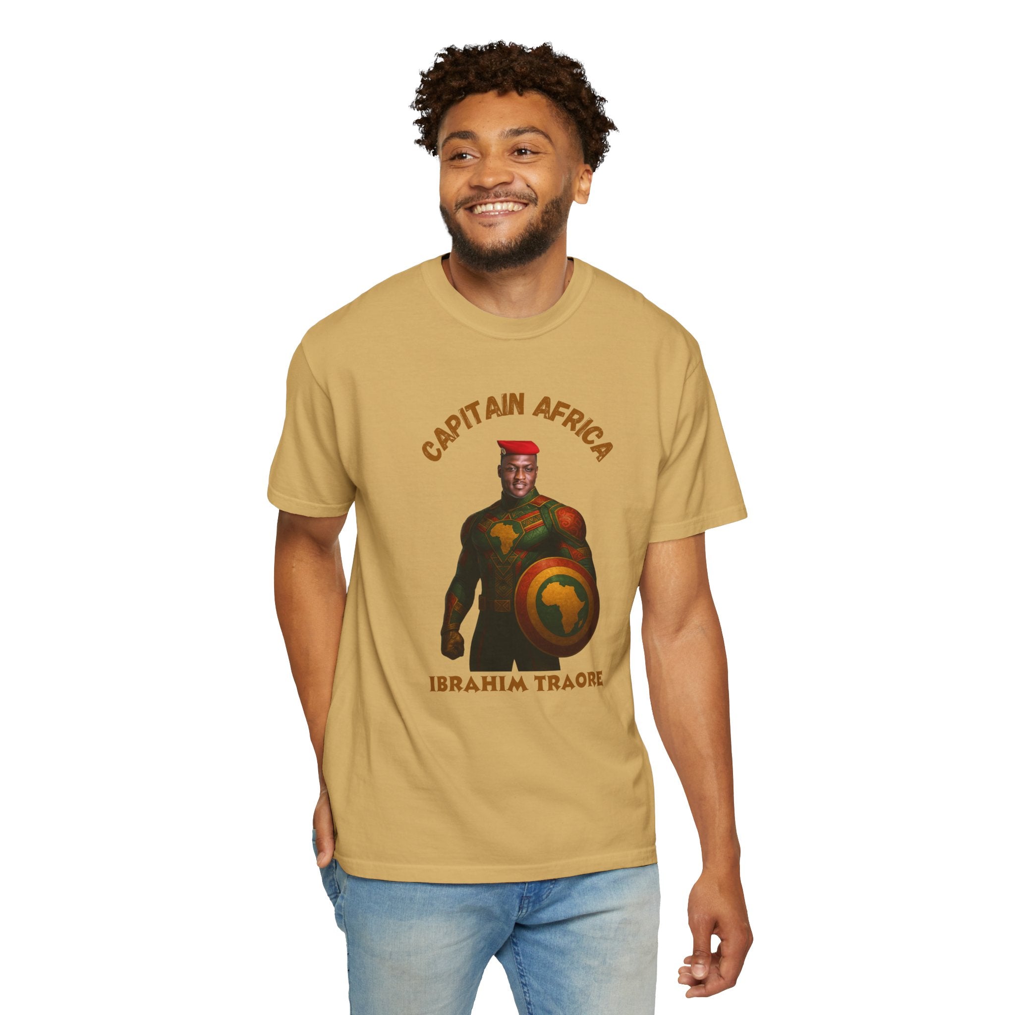 Captain Africa Unisex Garment-Dyed T-Shirt - Celebrate Heritage and Strength