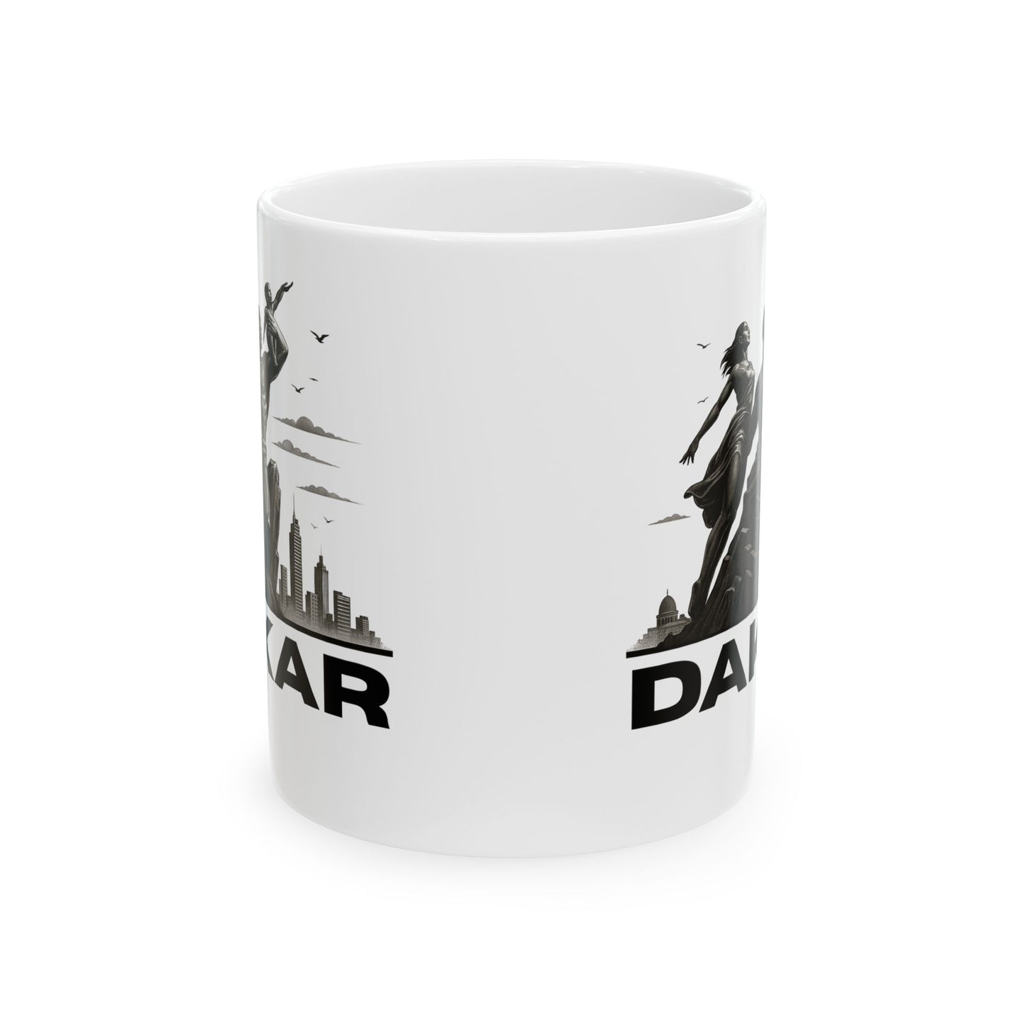 African Monument Statue Ceramic Mug - Perfect Gift for NYC Lovers, Travel Souvenir, Coffee Cup, Unique Kitchen Decor, 11oz & 15oz Options