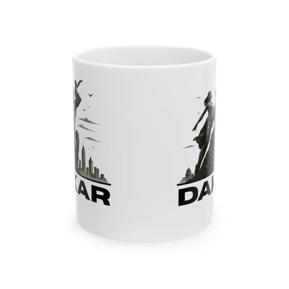 African Monument Statue Ceramic Mug - Perfect Gift for NYC Lovers, Travel Souvenir, Coffee Cup, Unique Kitchen Decor, 11oz & 15oz Options