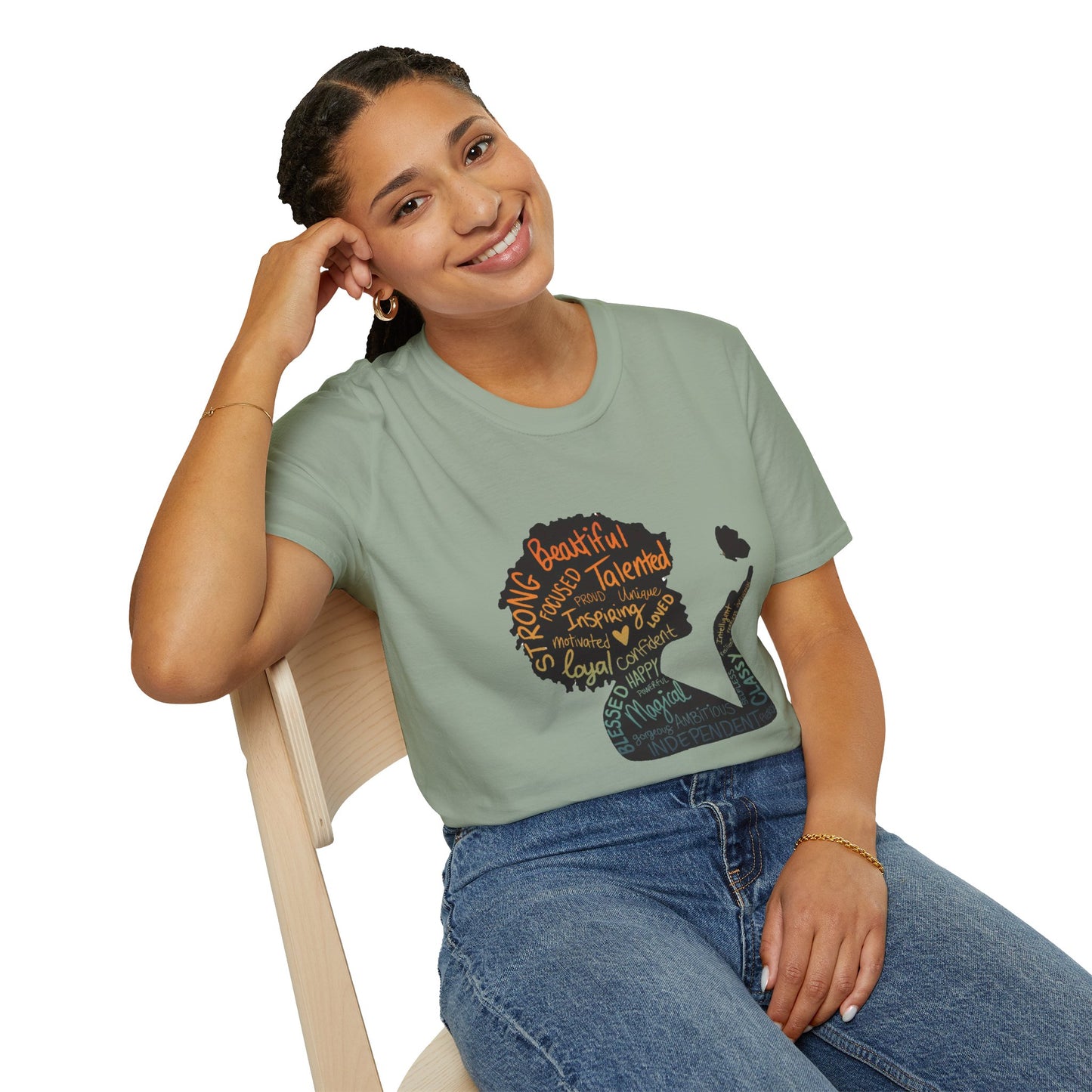Empowering Afrocentric Woman Affirmation Tee, Self-Love Gift, Motivational Apparel
